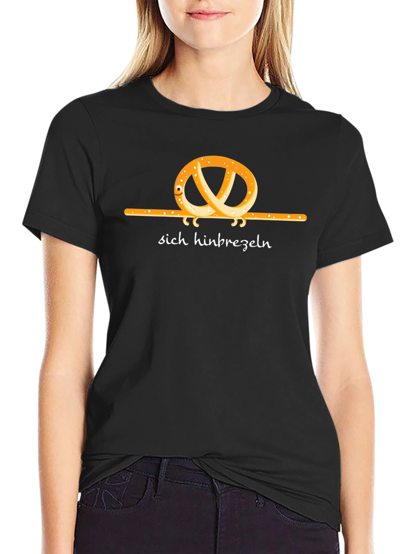 Pretzel Sich Hinbrezeln Black Graphic Tee