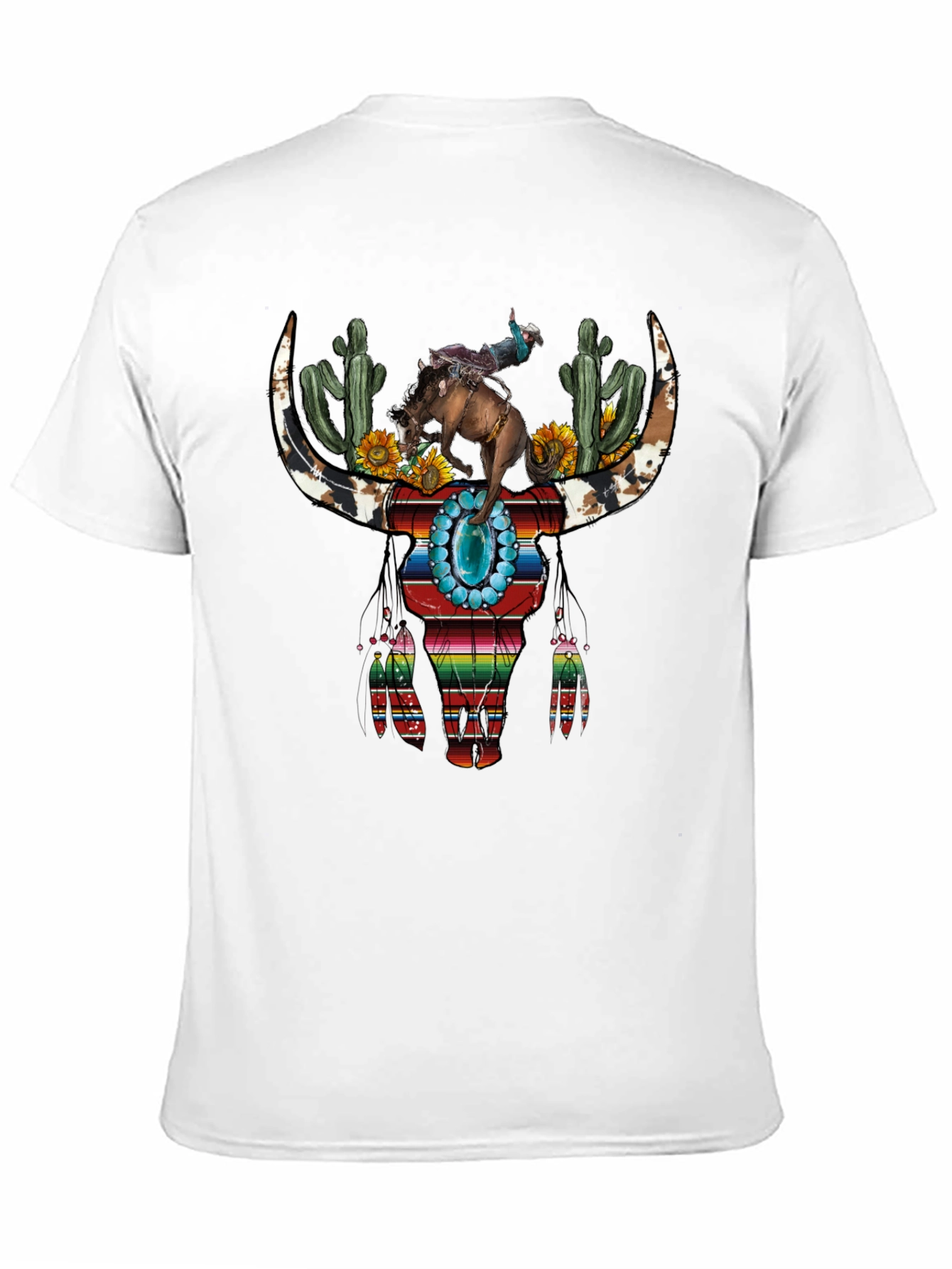 Western Bull Skull Graphic T-Shirt