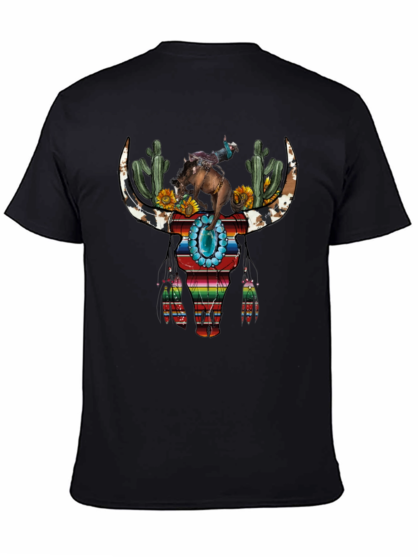 Western Bull Skull Graphic T-Shirt