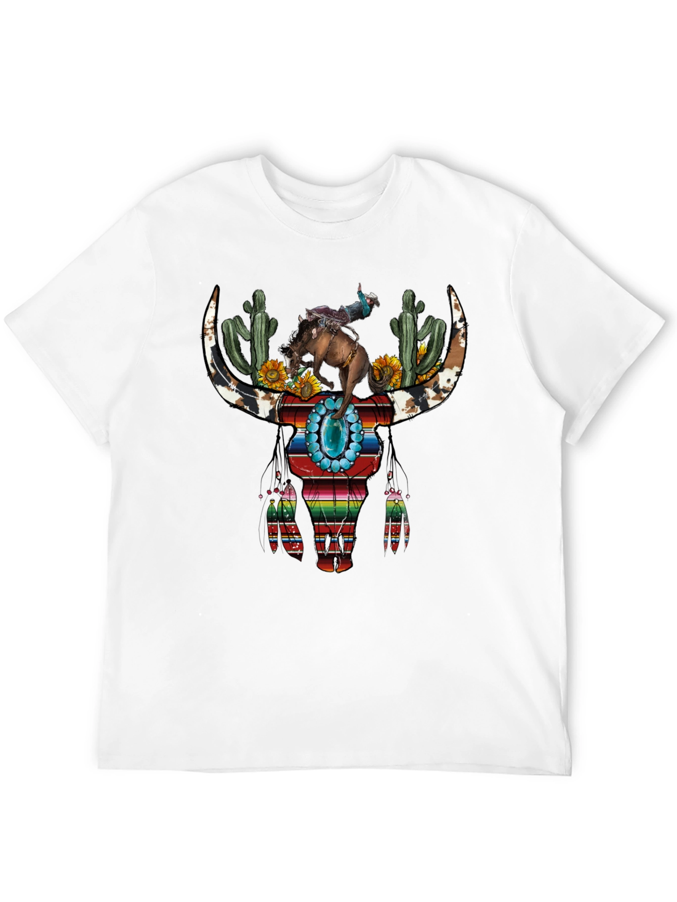 Western Bull Skull Graphic T-Shirt