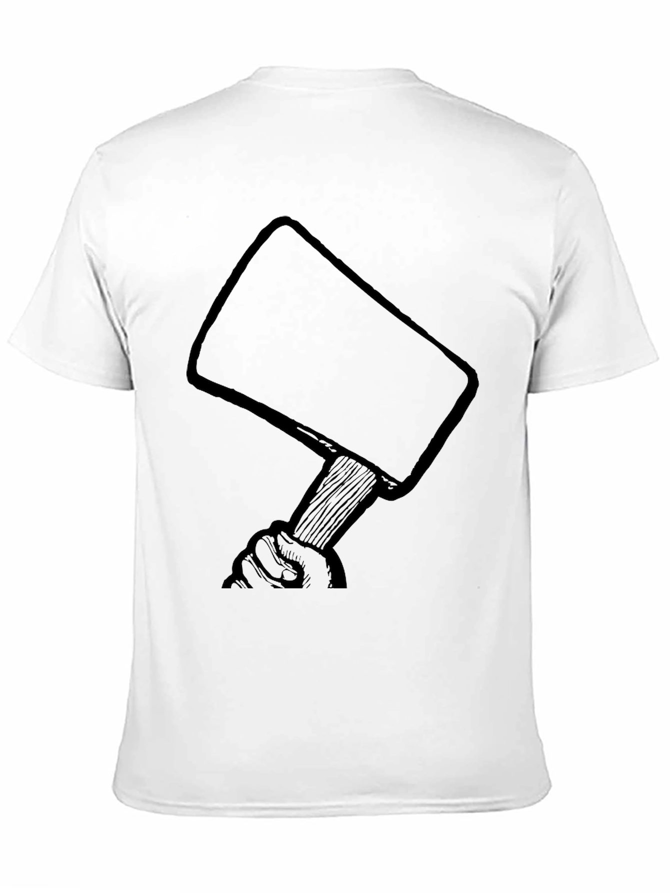Hand Holding Mallet Graphic Black T-Shirt