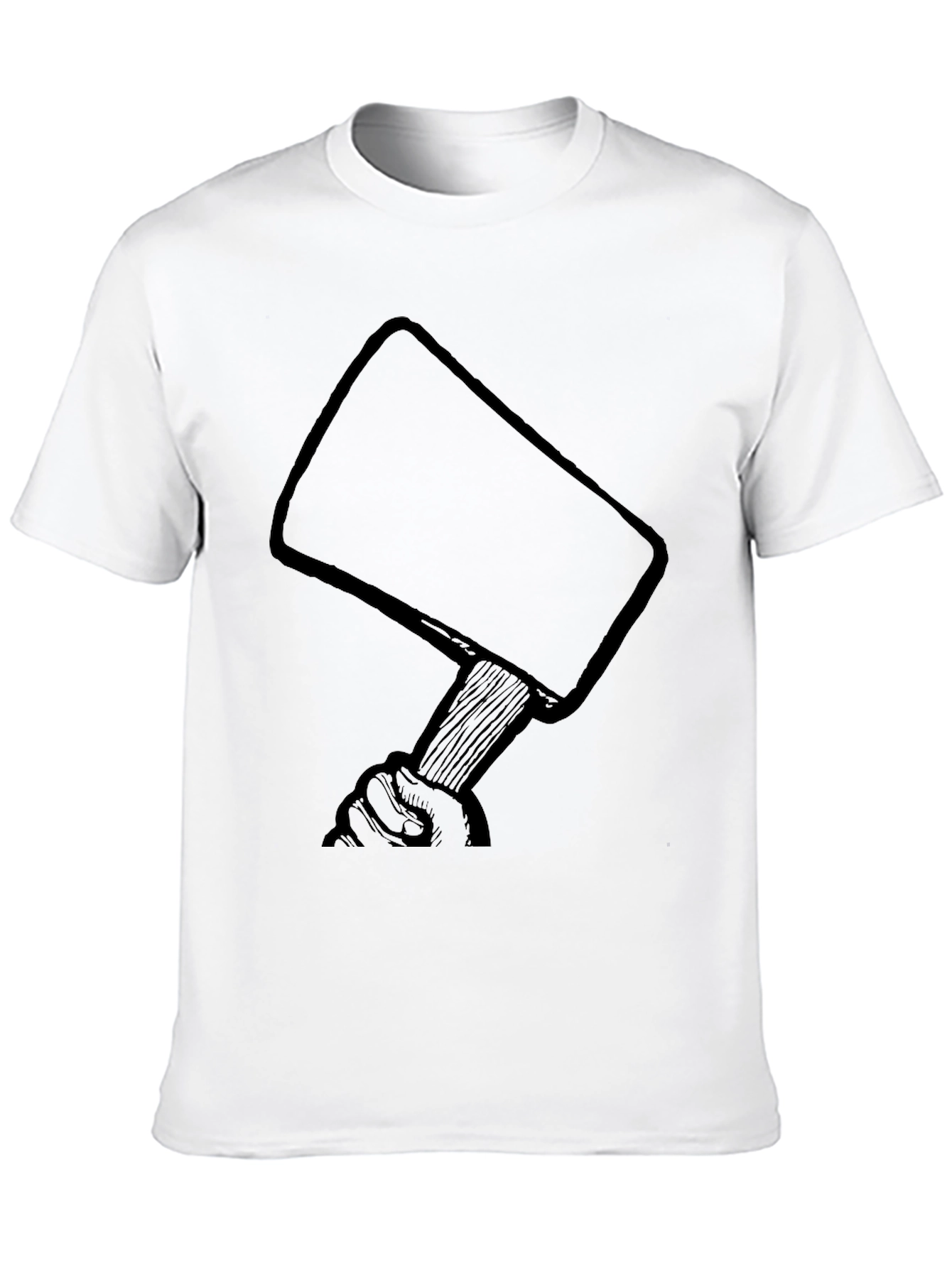 Hand Holding Mallet Graphic Black T-Shirt