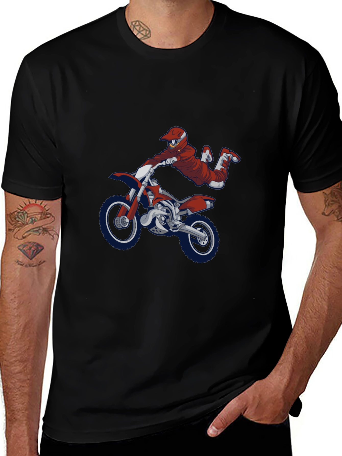 Motocross Rider Graphic T-Shirt - Cool Motorbike Tee