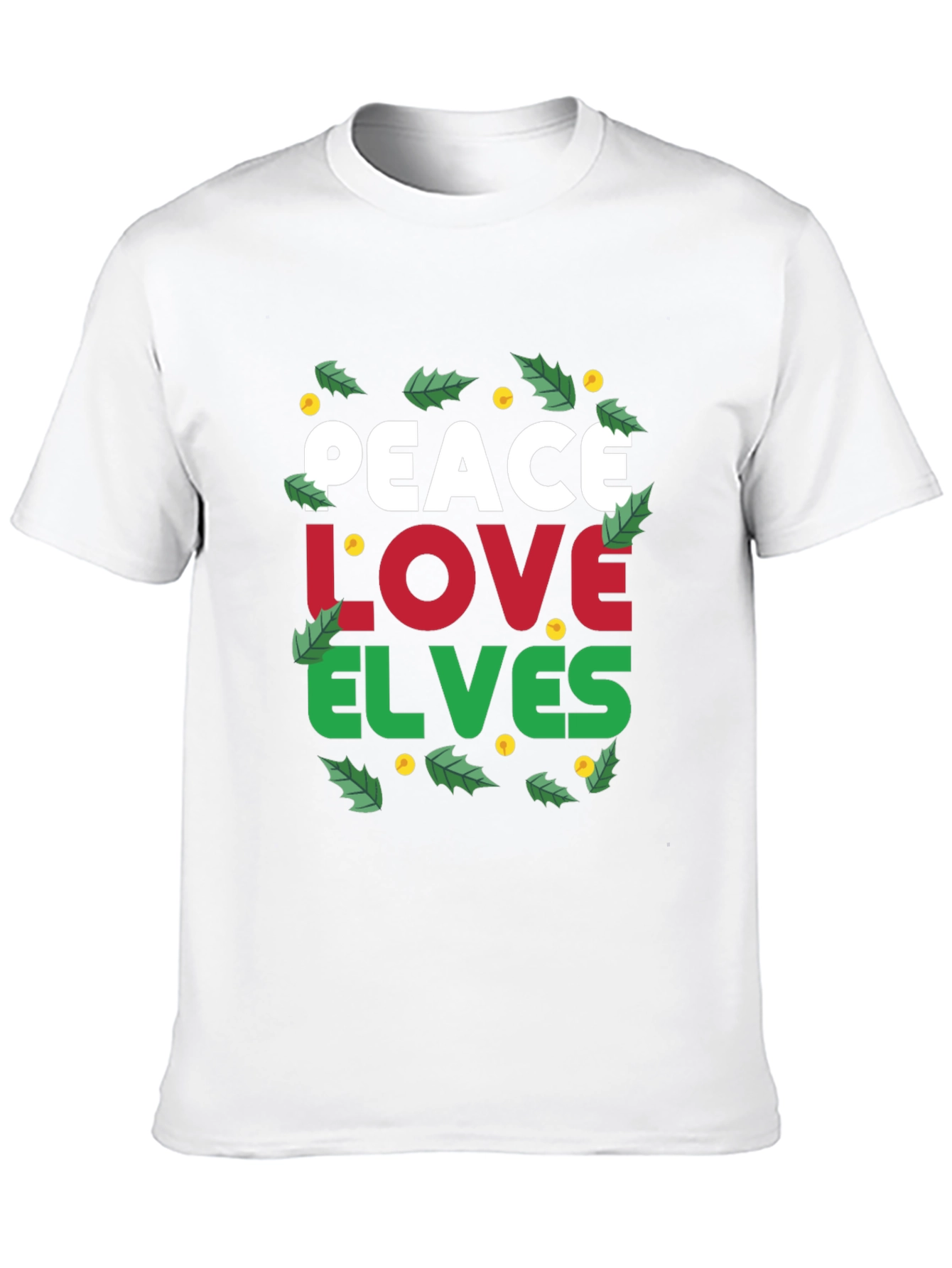 Peace Love Elves Christmas Holiday Graphic Tee