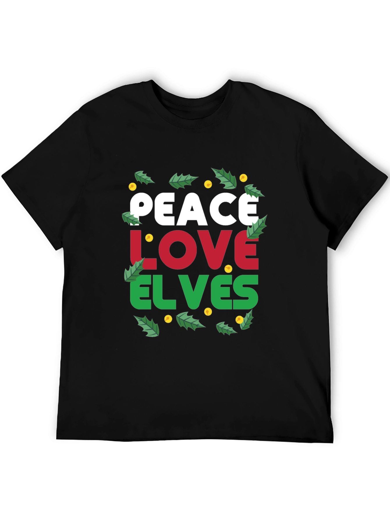 Peace Love Elves Christmas Holiday Graphic Tee