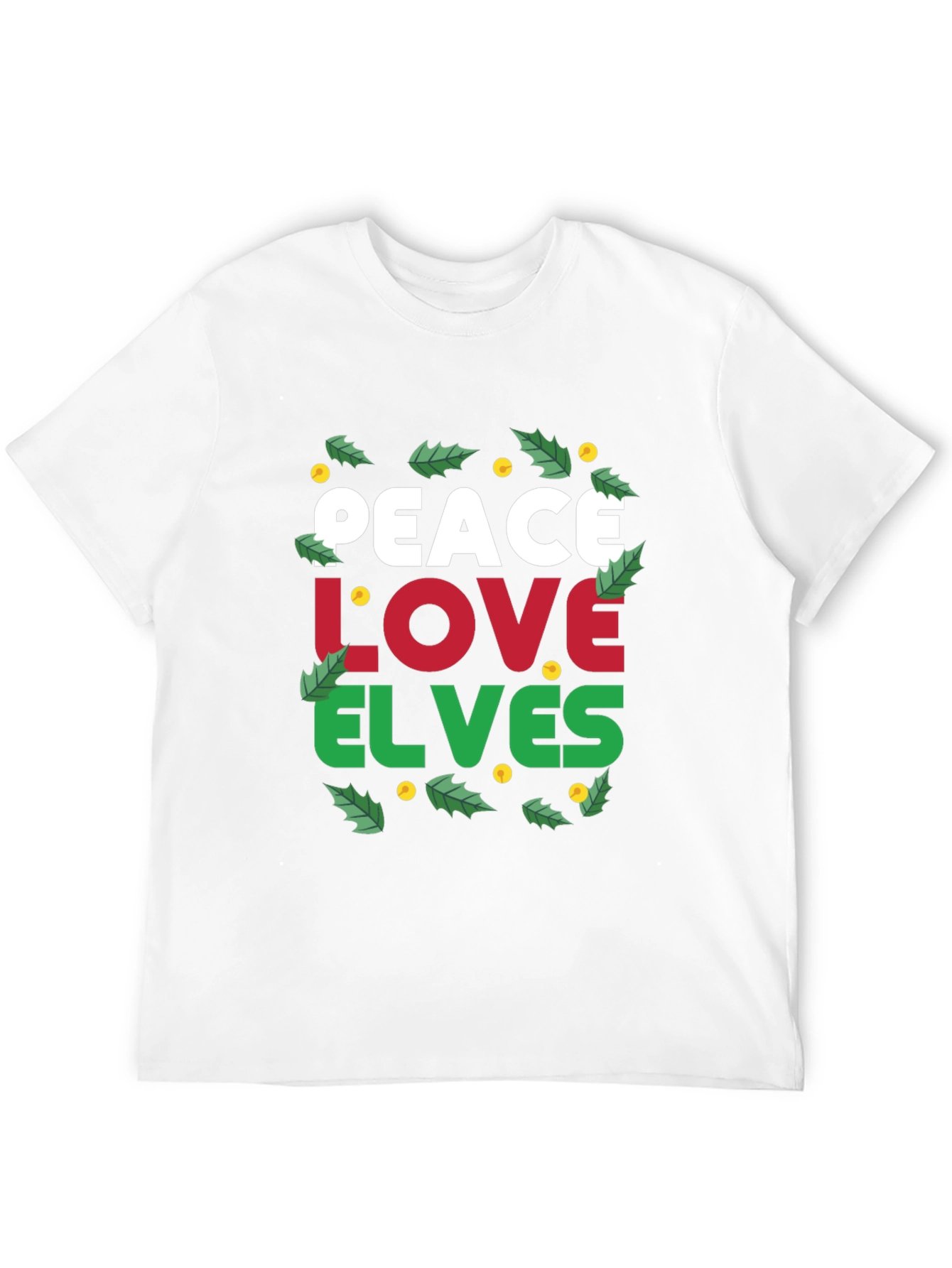 Peace Love Elves Christmas Holiday Graphic Tee