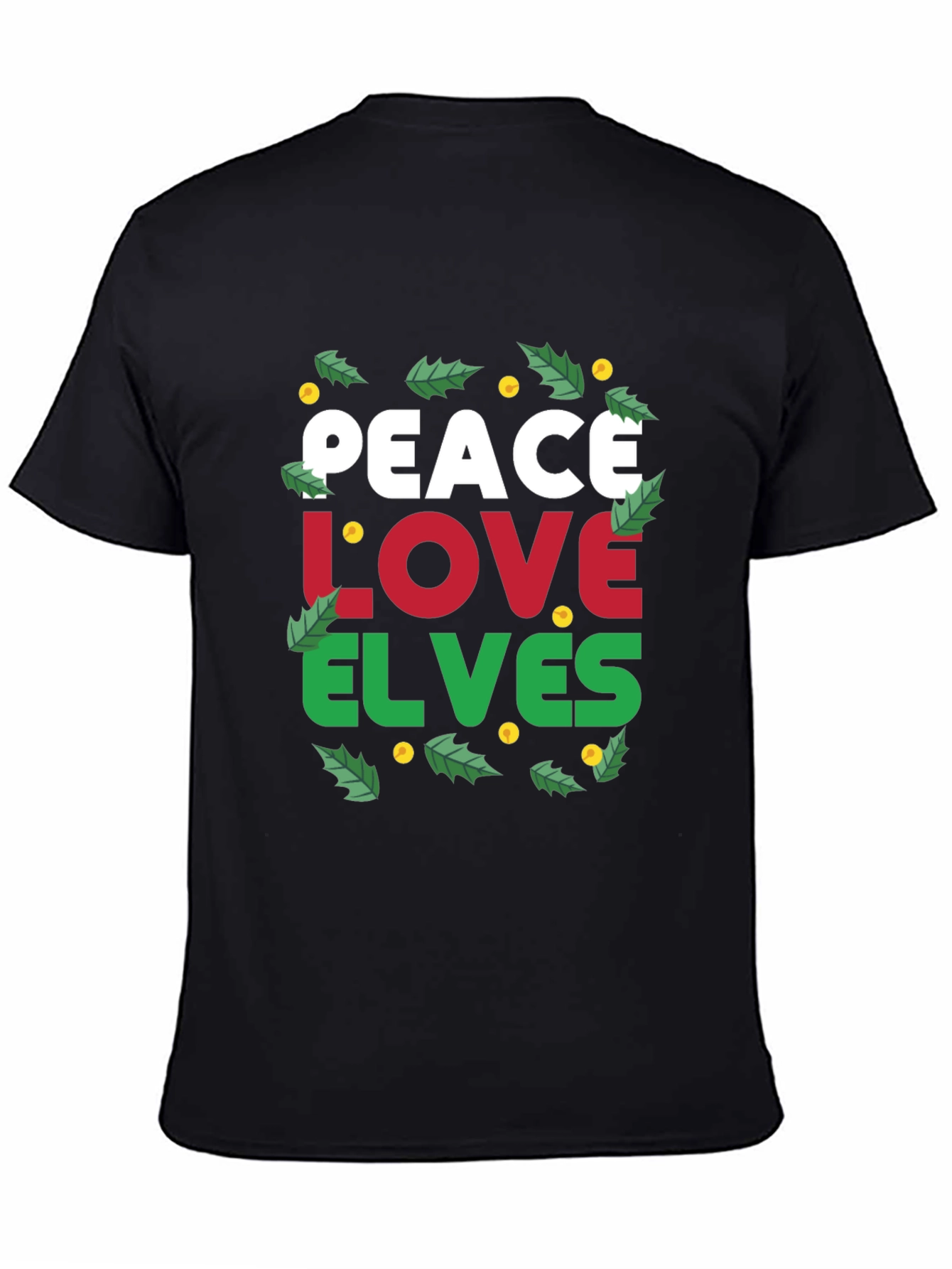 Peace Love Elves Christmas Holiday Graphic Tee
