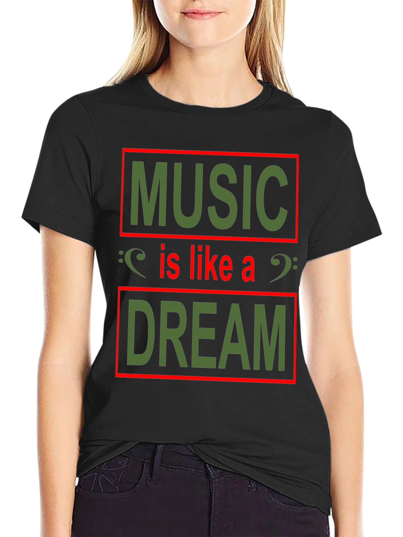 Music Is Like A Dream T-Shirt - Black