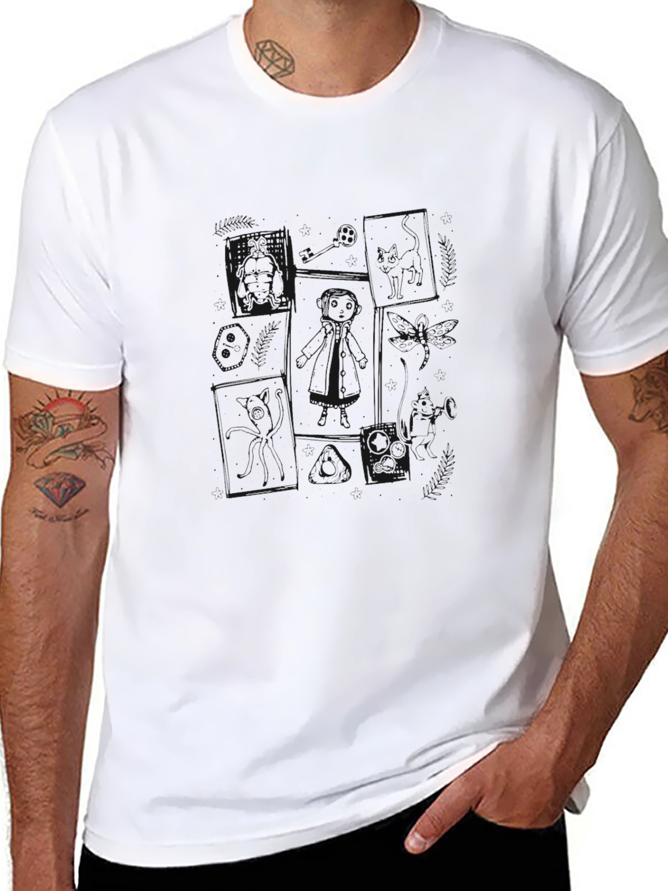 Mens Black Crew Neck T-Shirt - Casual Comfort