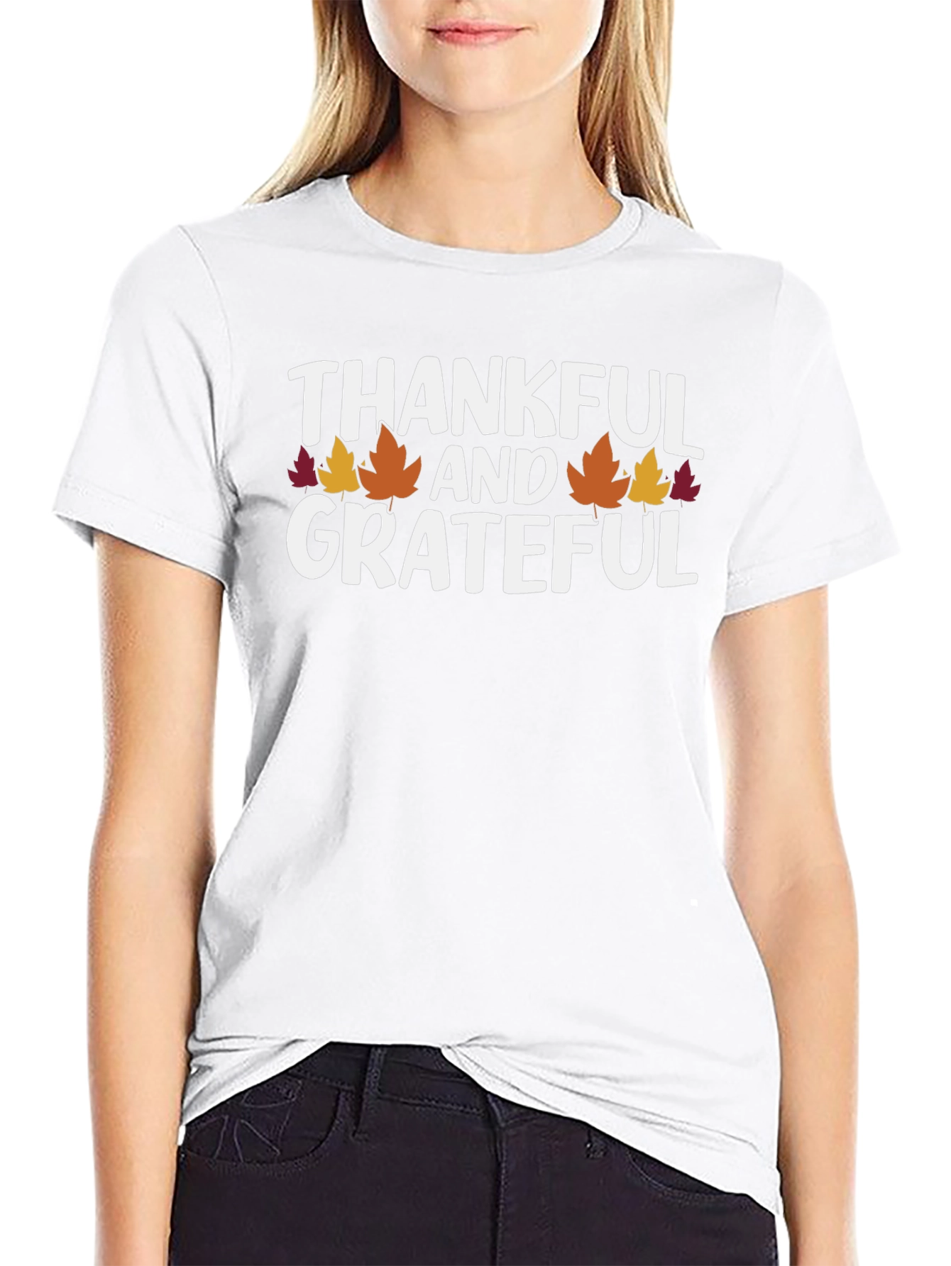 Thankful & Grateful Fall Leaves T-Shirt