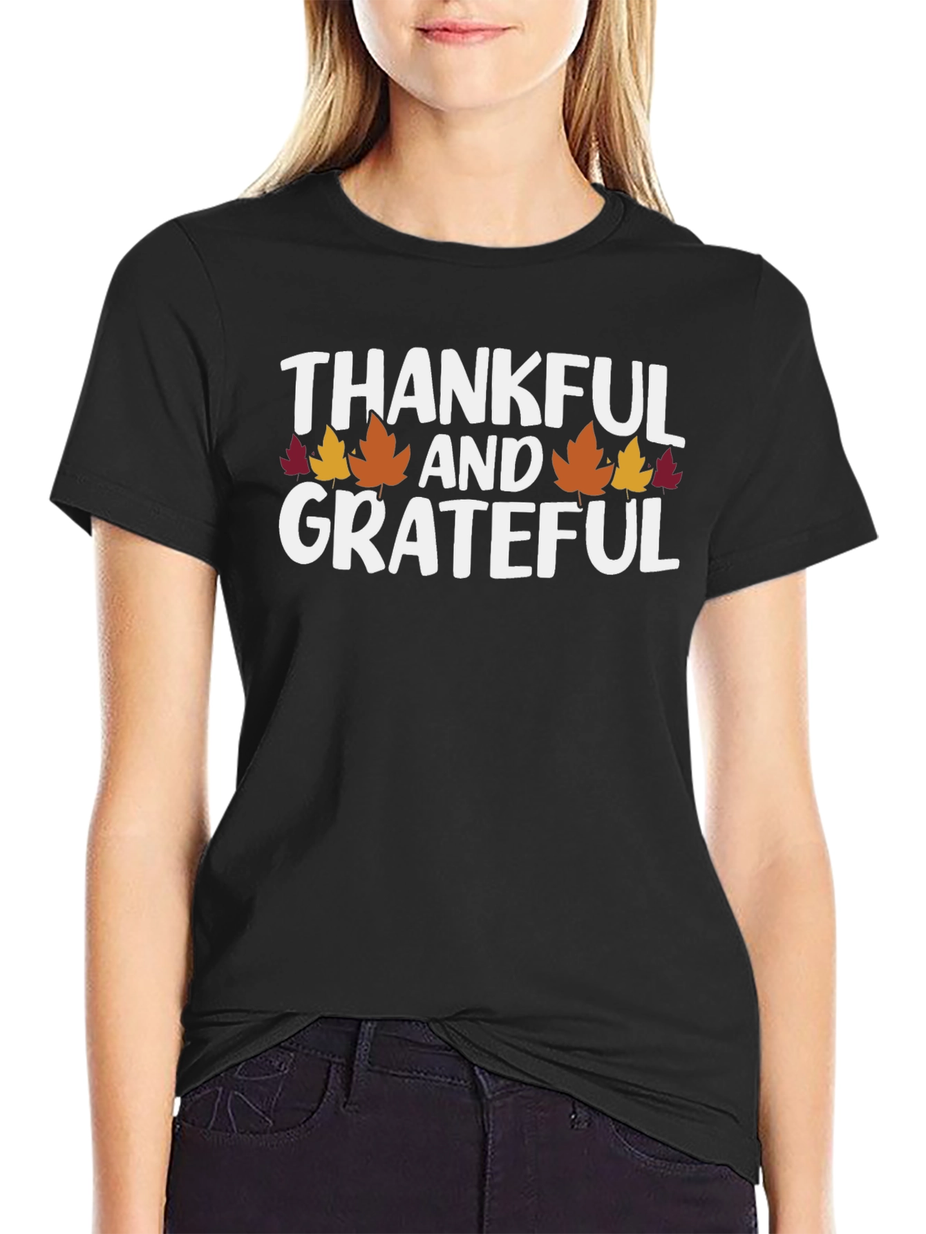 Thankful & Grateful Fall Leaves T-Shirt