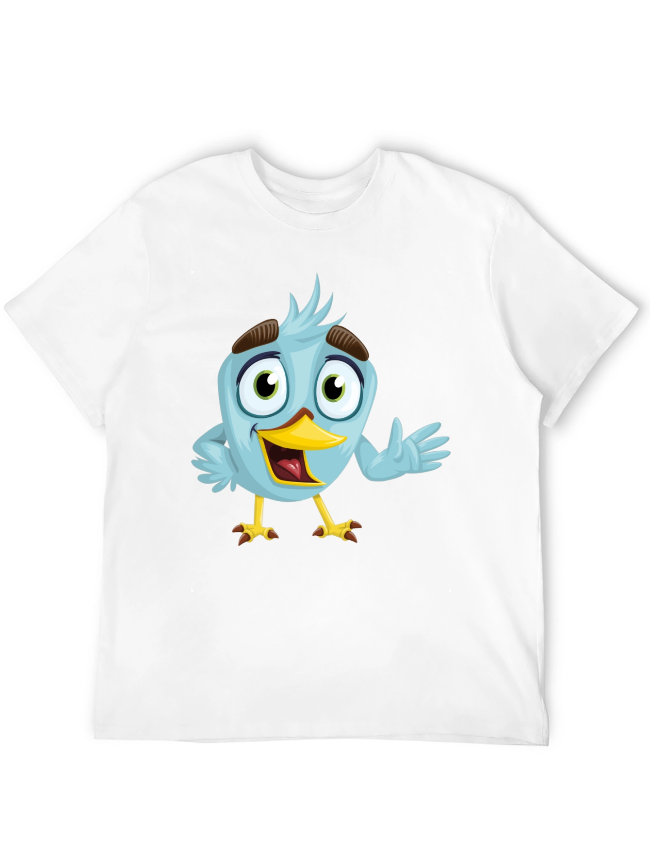 Cartoon Bird Graphic T-Shirt - Black