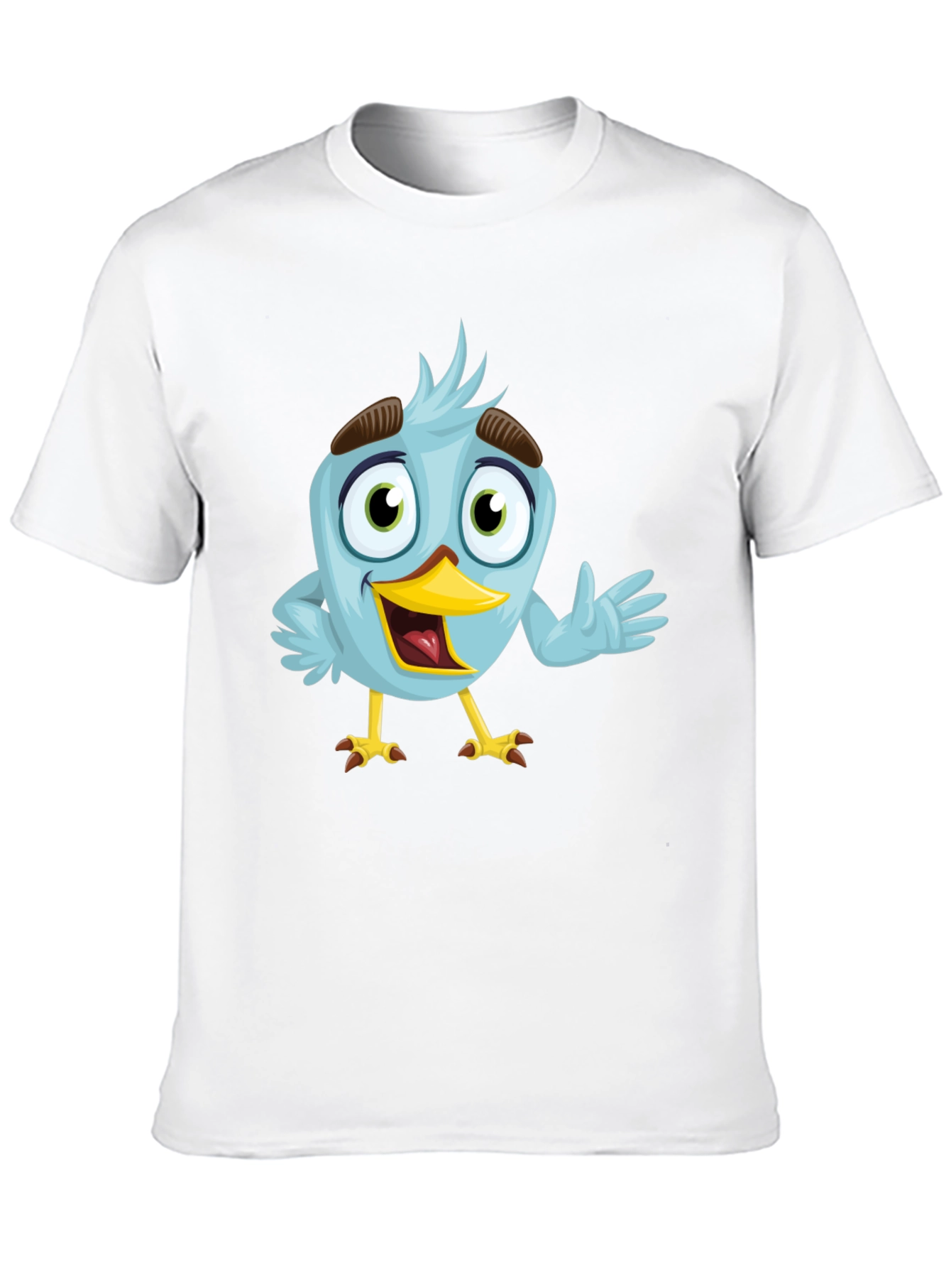 Cartoon Bird Graphic T-Shirt - Black