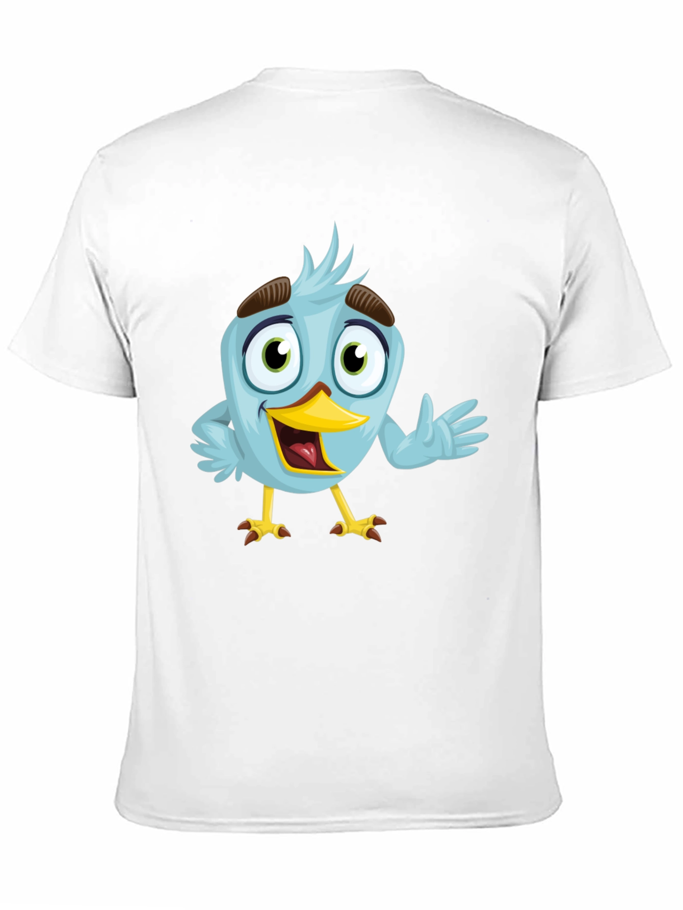 Cartoon Bird Graphic T-Shirt - Black