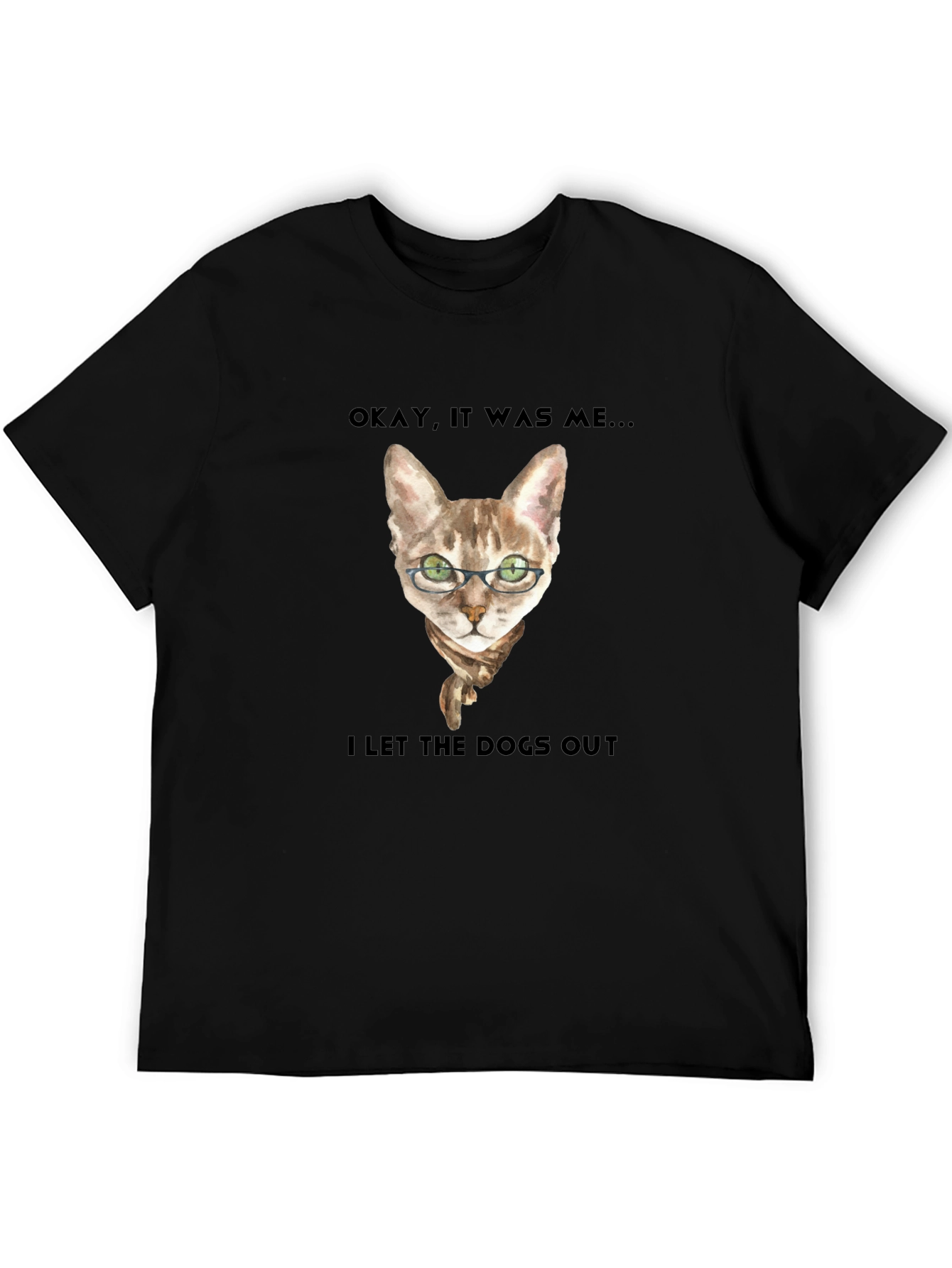 Funny Cat I Let The Dogs Out Graphic Tee