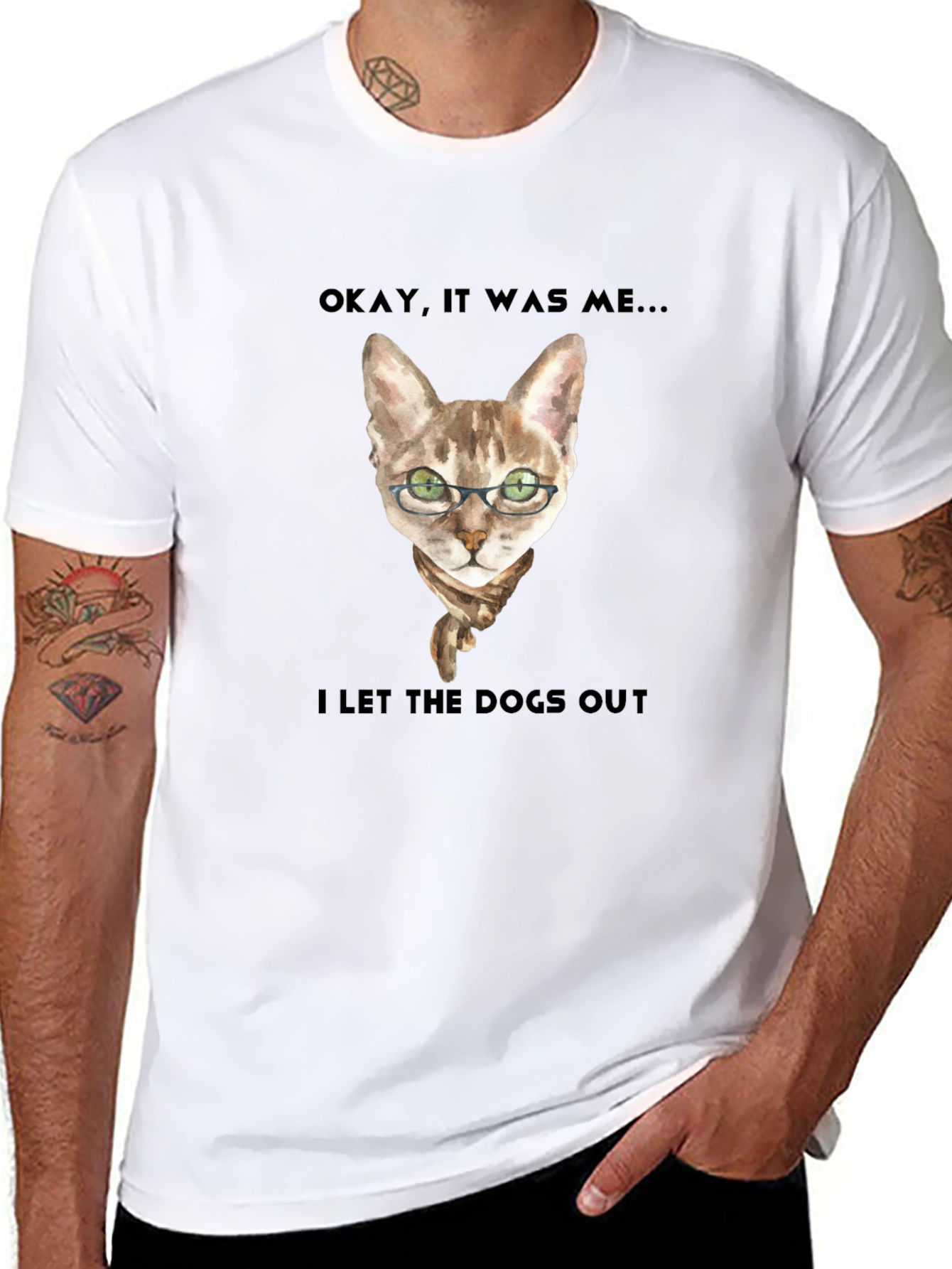 Funny Cat I Let The Dogs Out Graphic Tee