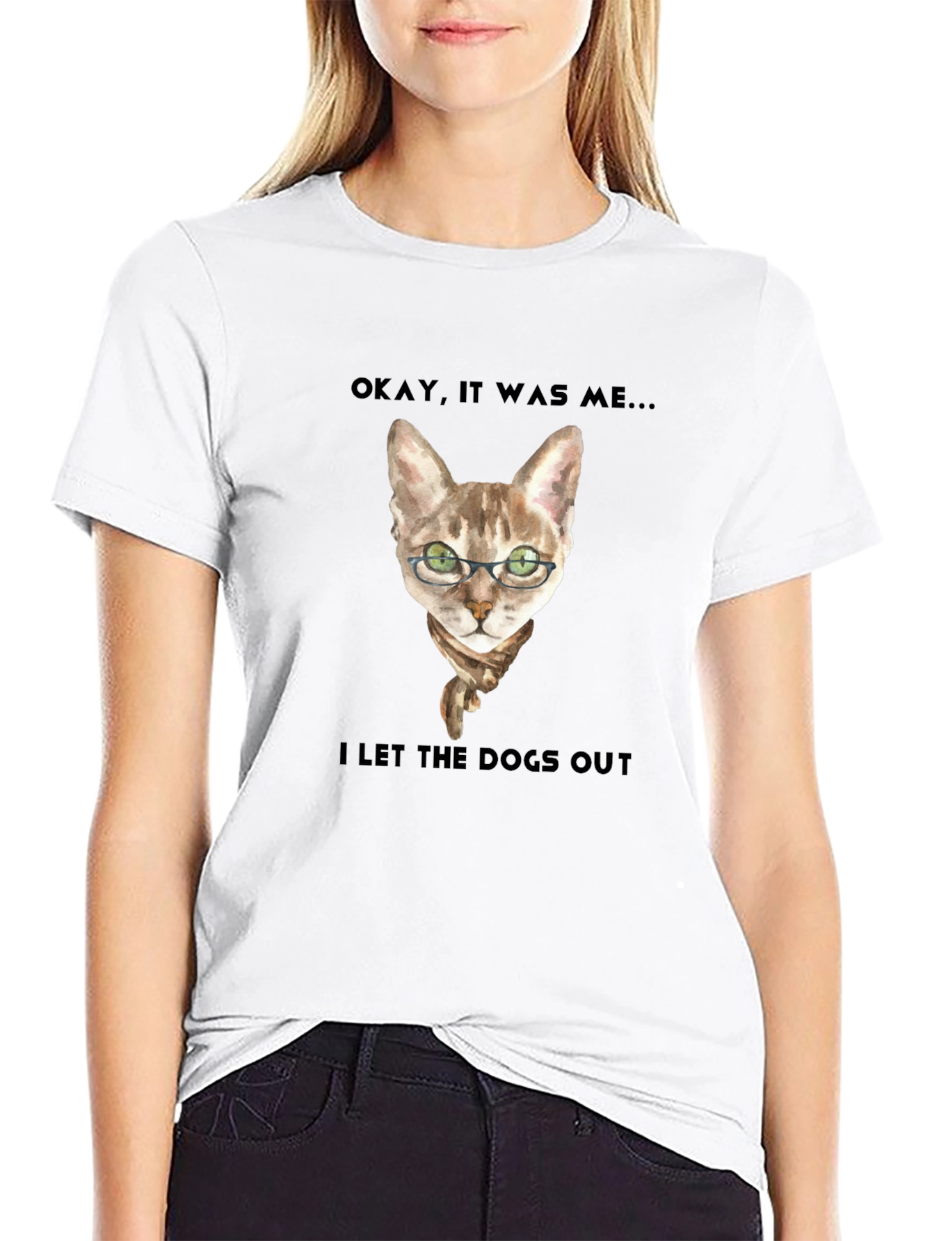 Funny Cat I Let The Dogs Out Graphic Tee