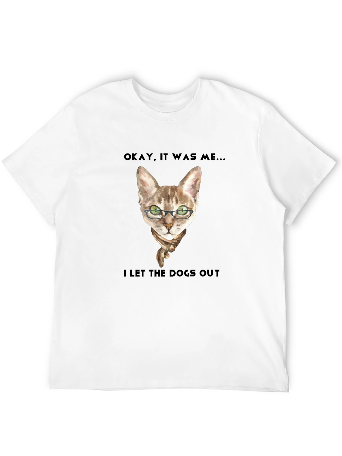 Funny Cat I Let The Dogs Out Graphic Tee