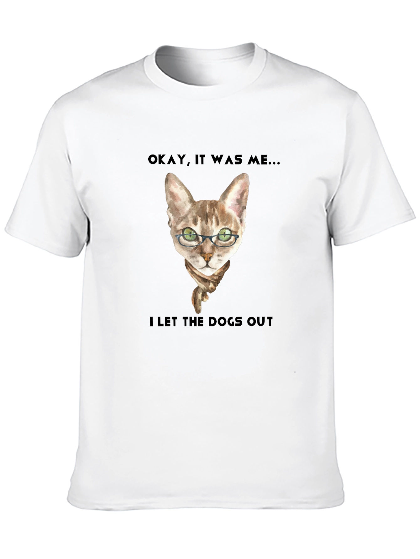 Funny Cat I Let The Dogs Out Graphic Tee