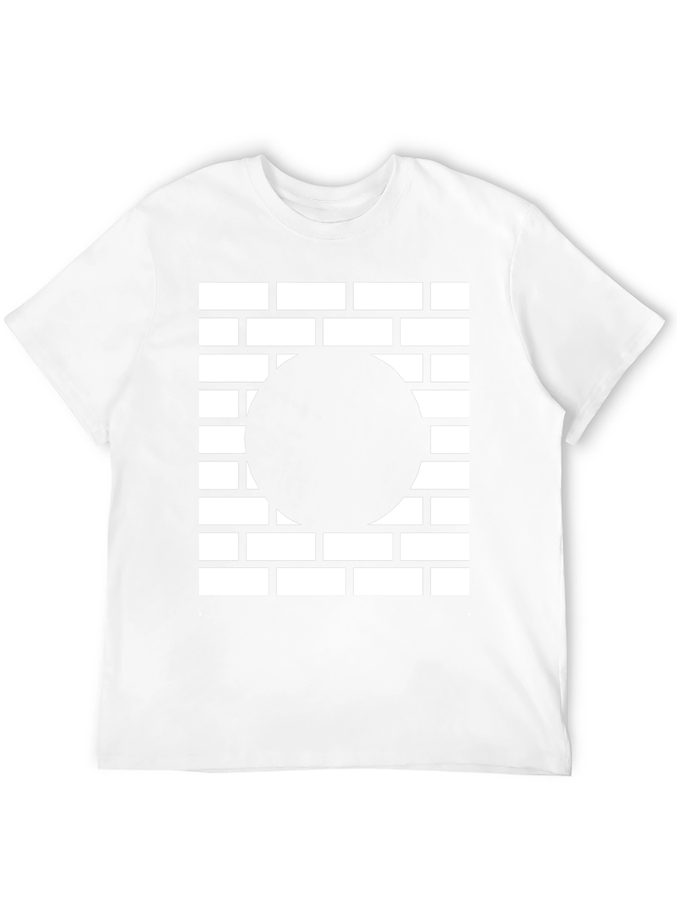 Abstract Brick Wall Circle Graphic Tee - Black