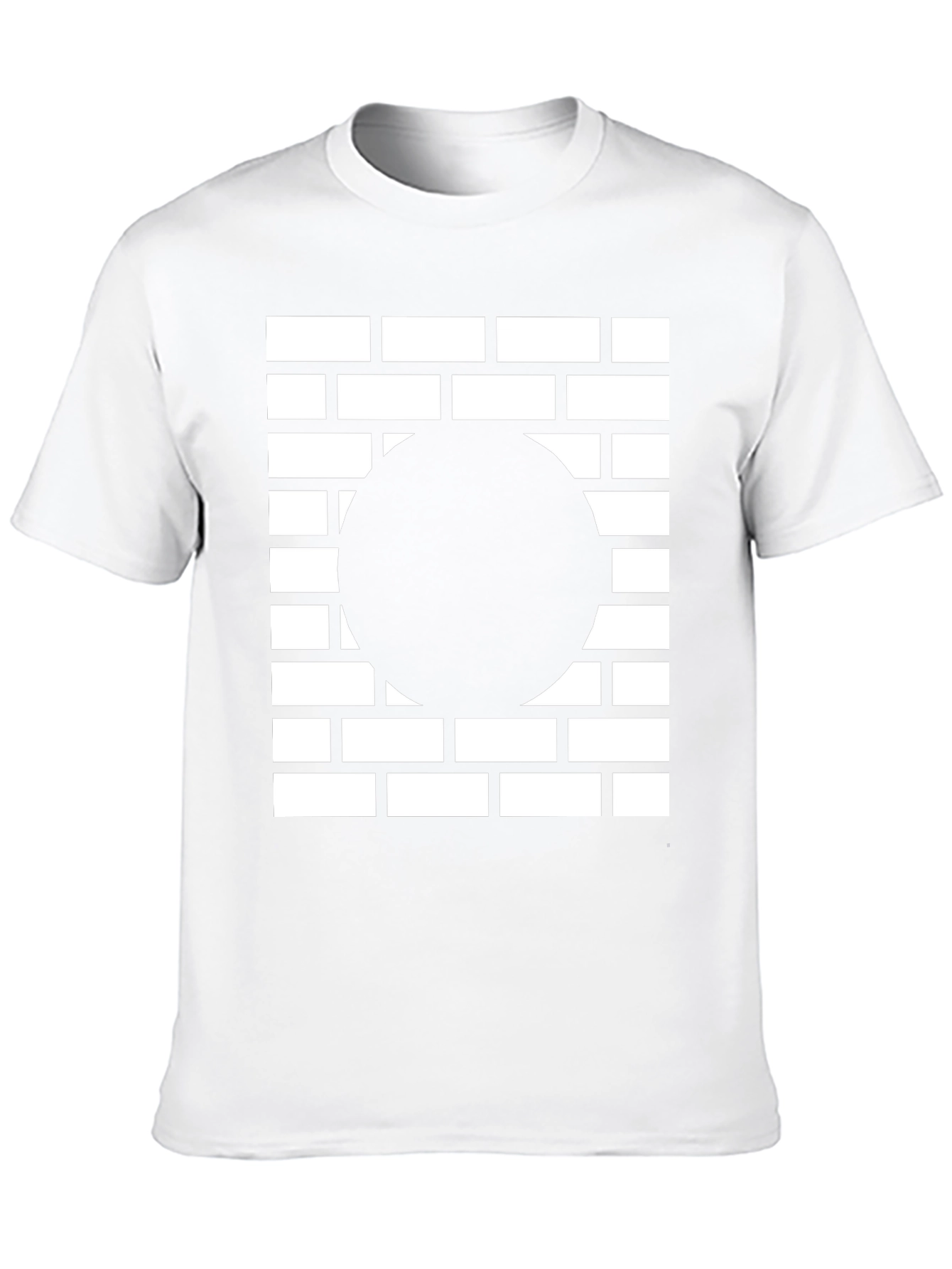 Abstract Brick Wall Circle Graphic Tee - Black