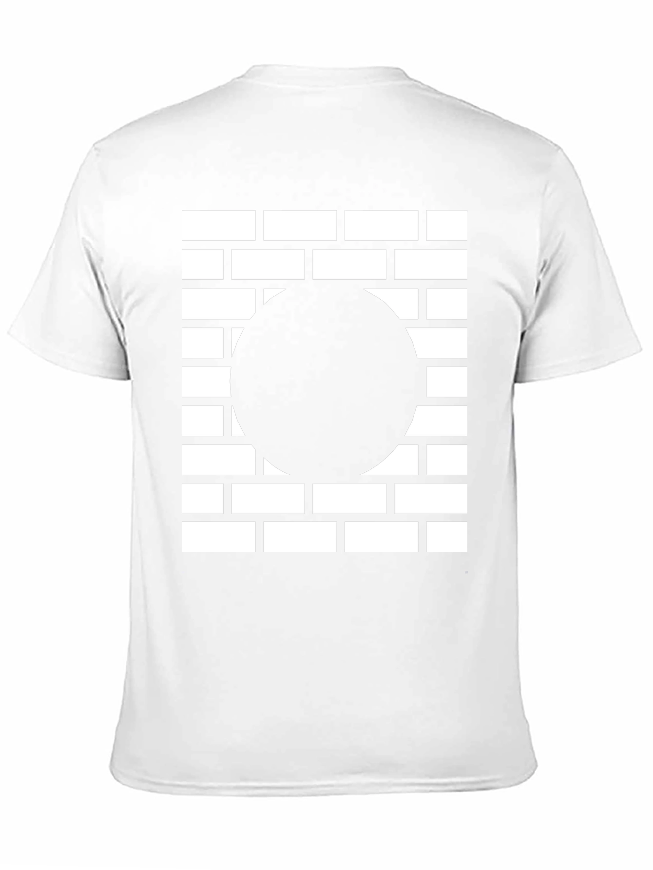 Abstract Brick Wall Circle Graphic Tee - Black