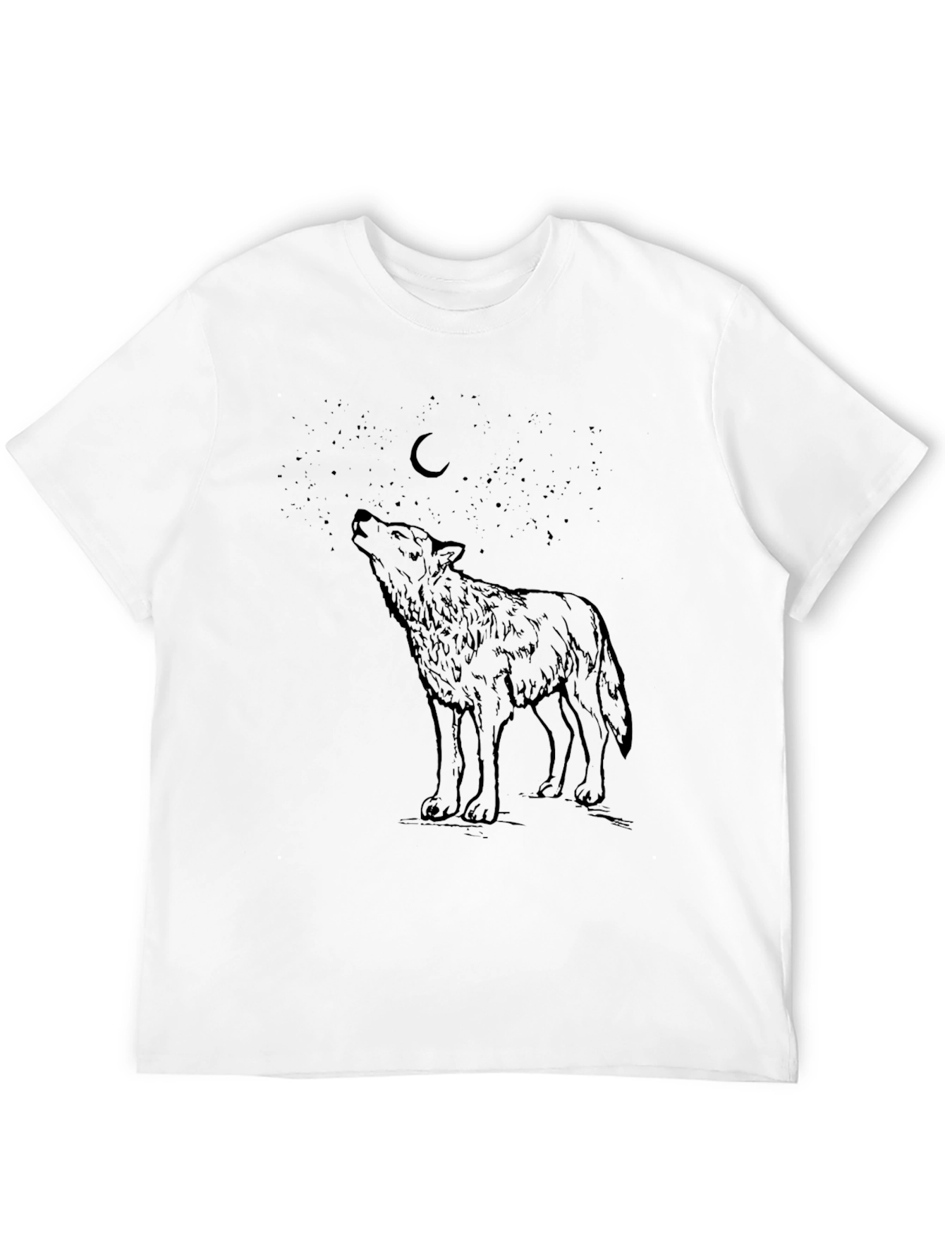 Wolf Howling at Moon Graphic T-Shirt