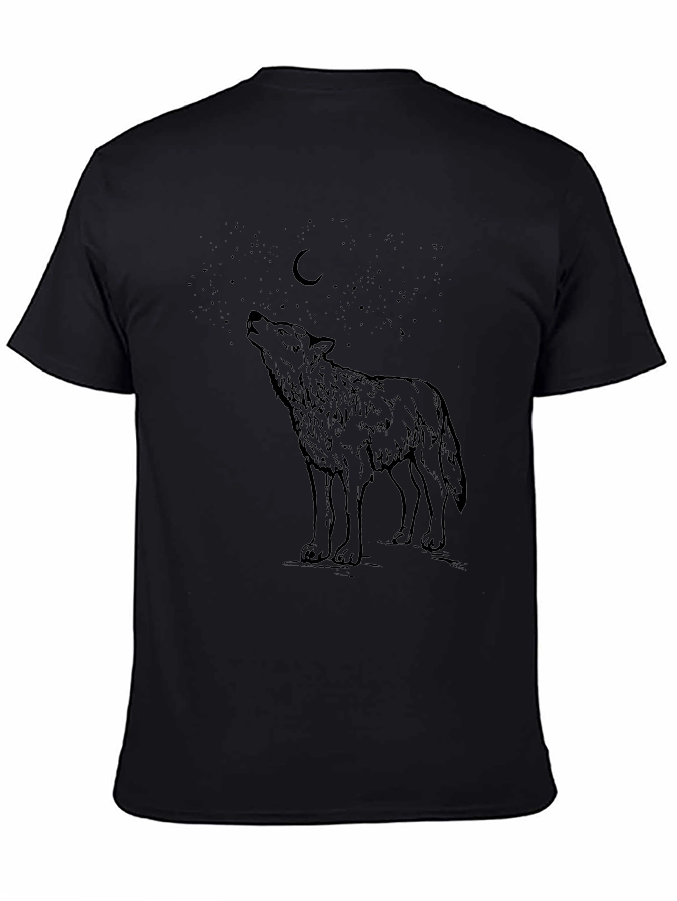 Wolf Howling at Moon Graphic T-Shirt