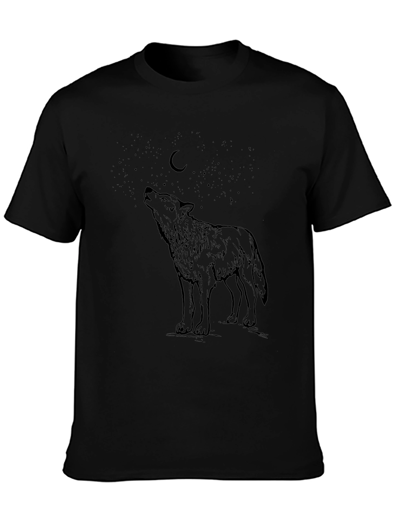 Wolf Howling at Moon Graphic T-Shirt