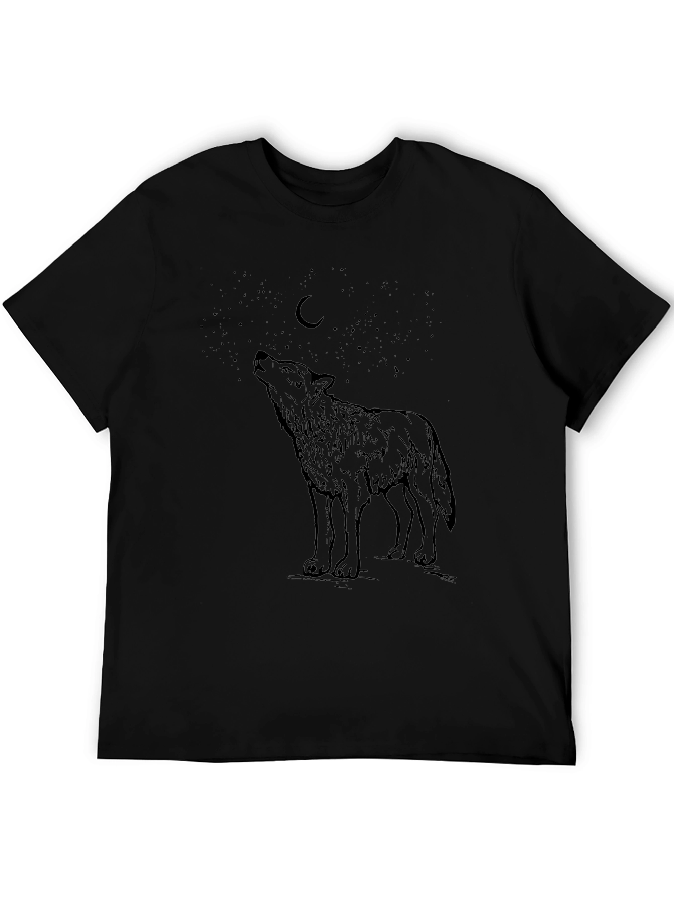 Wolf Howling at Moon Graphic T-Shirt