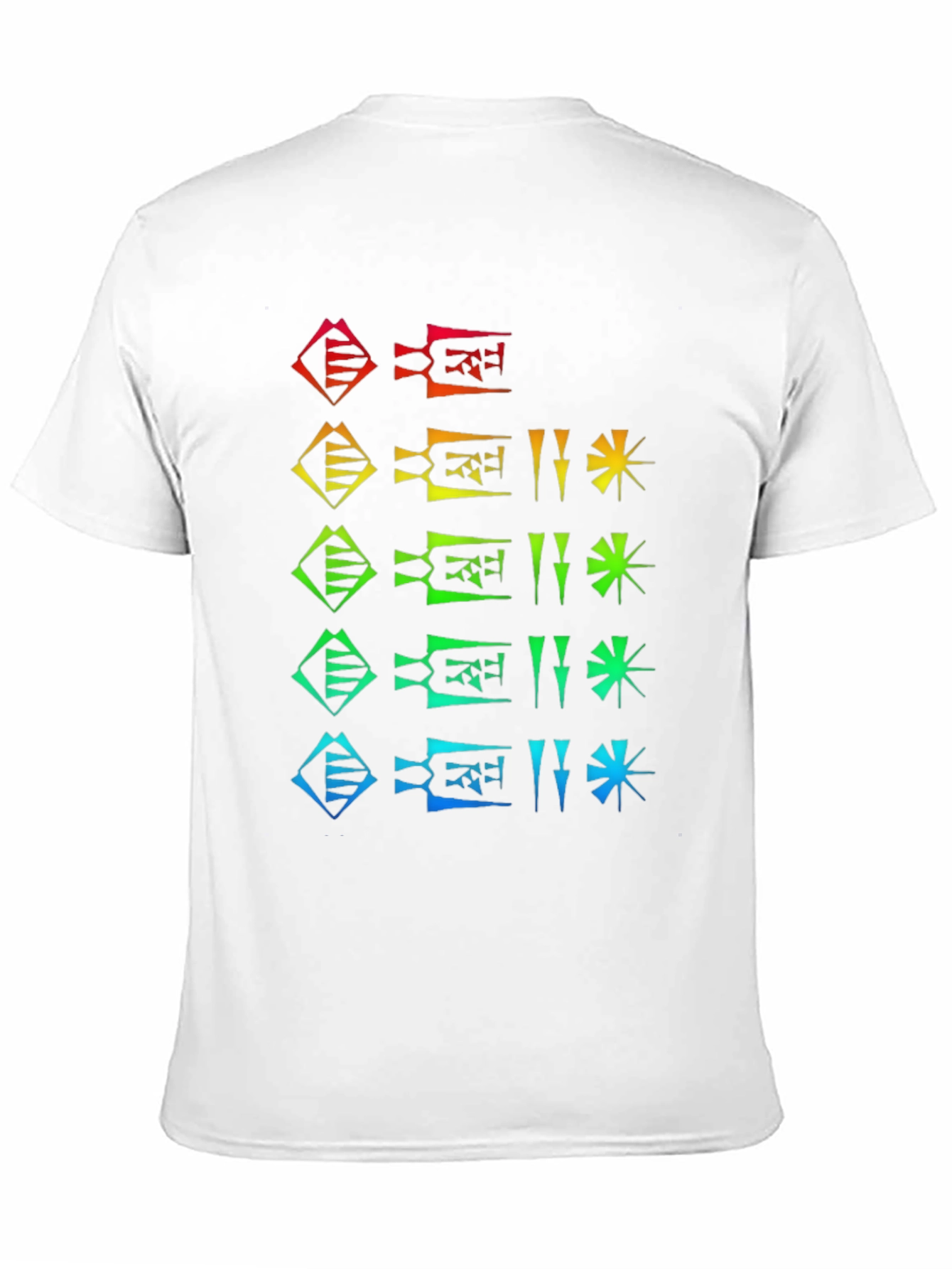 Rainbow Cuneiform T-Shirt - Unique Graphic Tee