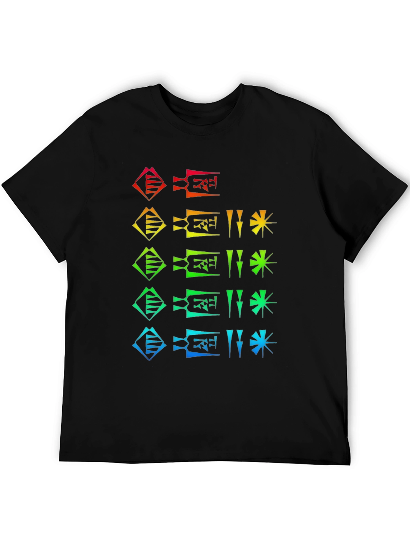 Rainbow Cuneiform T-Shirt - Unique Graphic Tee