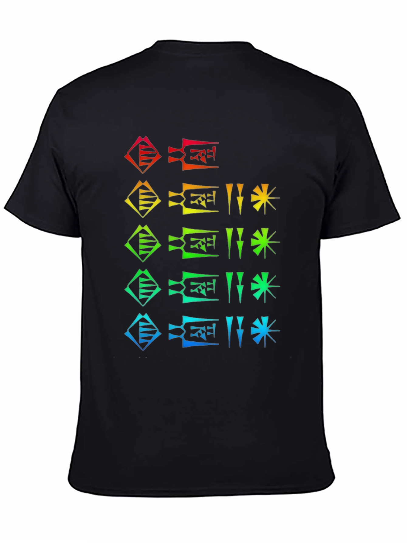 Rainbow Cuneiform T-Shirt - Unique Graphic Tee
