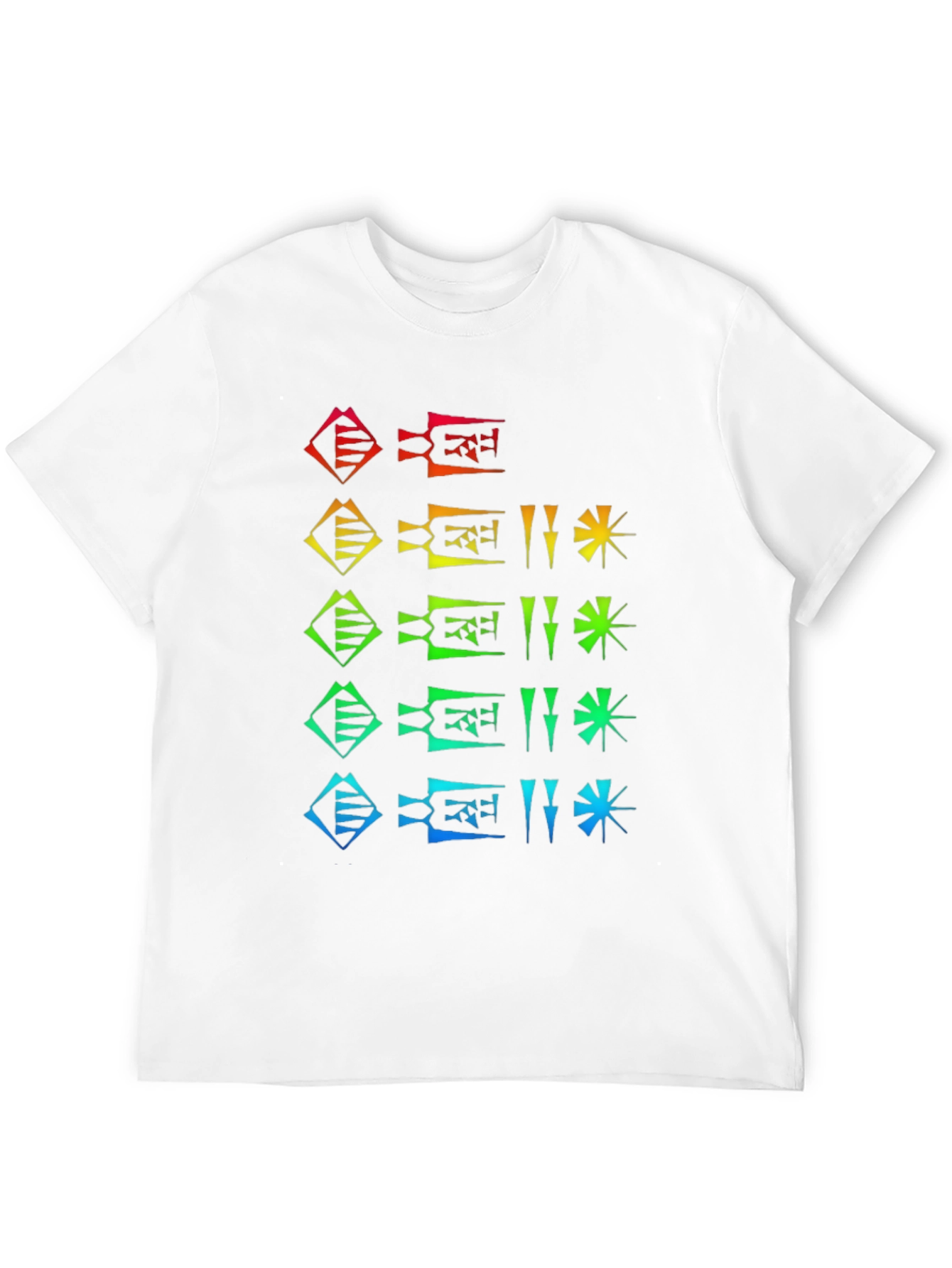 Rainbow Cuneiform T-Shirt - Unique Graphic Tee