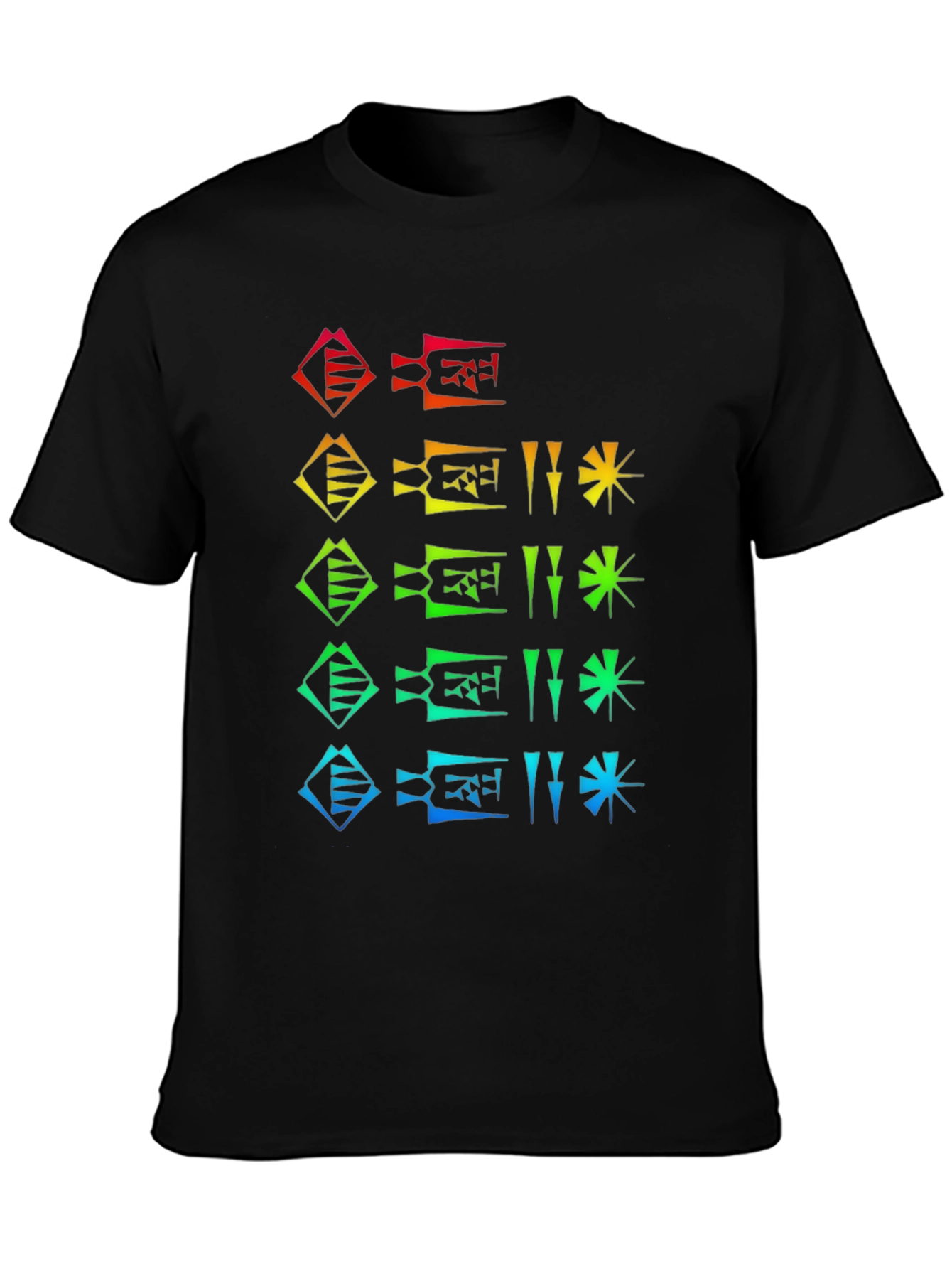 Rainbow Cuneiform T-Shirt - Unique Graphic Tee