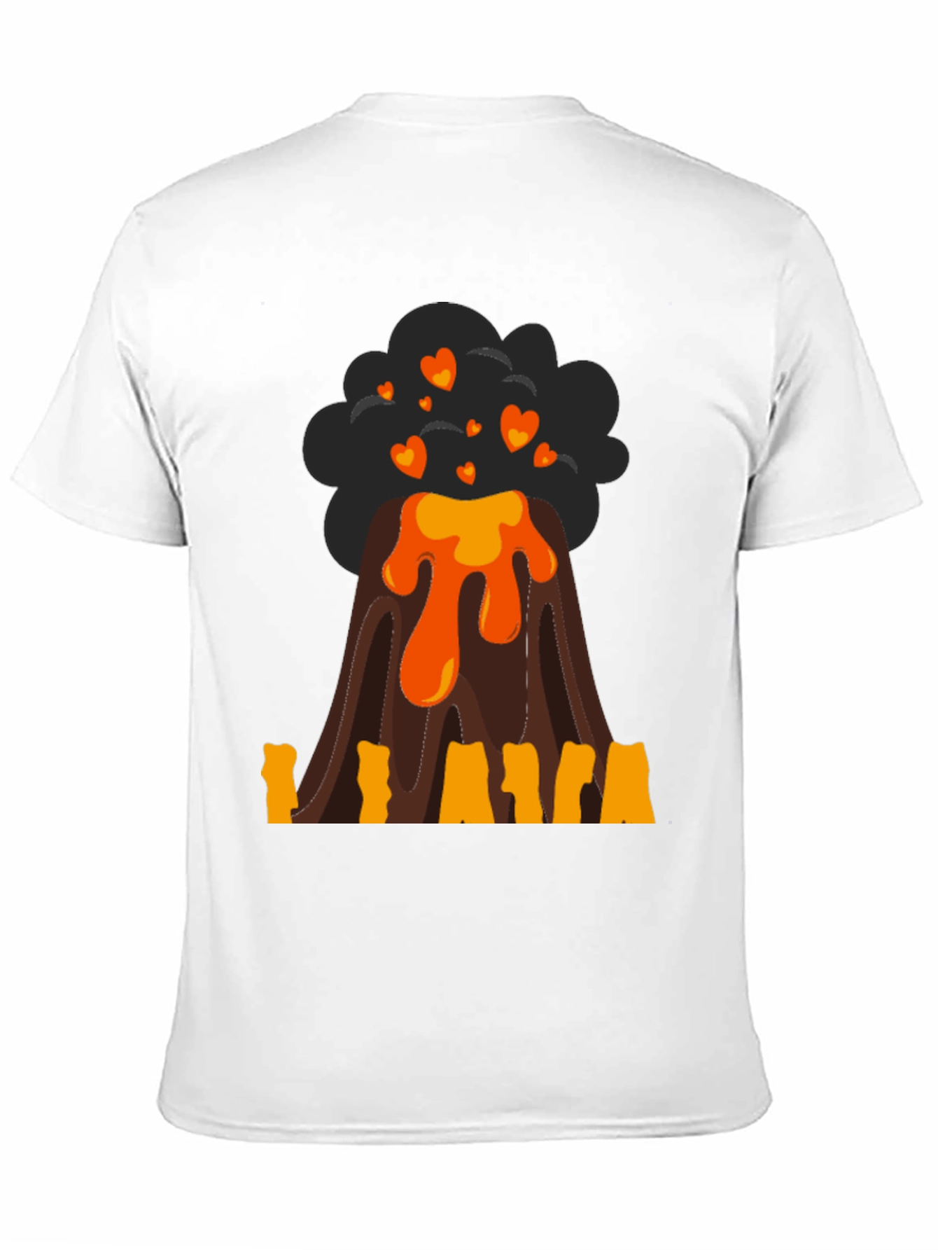 Volcano Heart Lava Mens Black T-Shirt