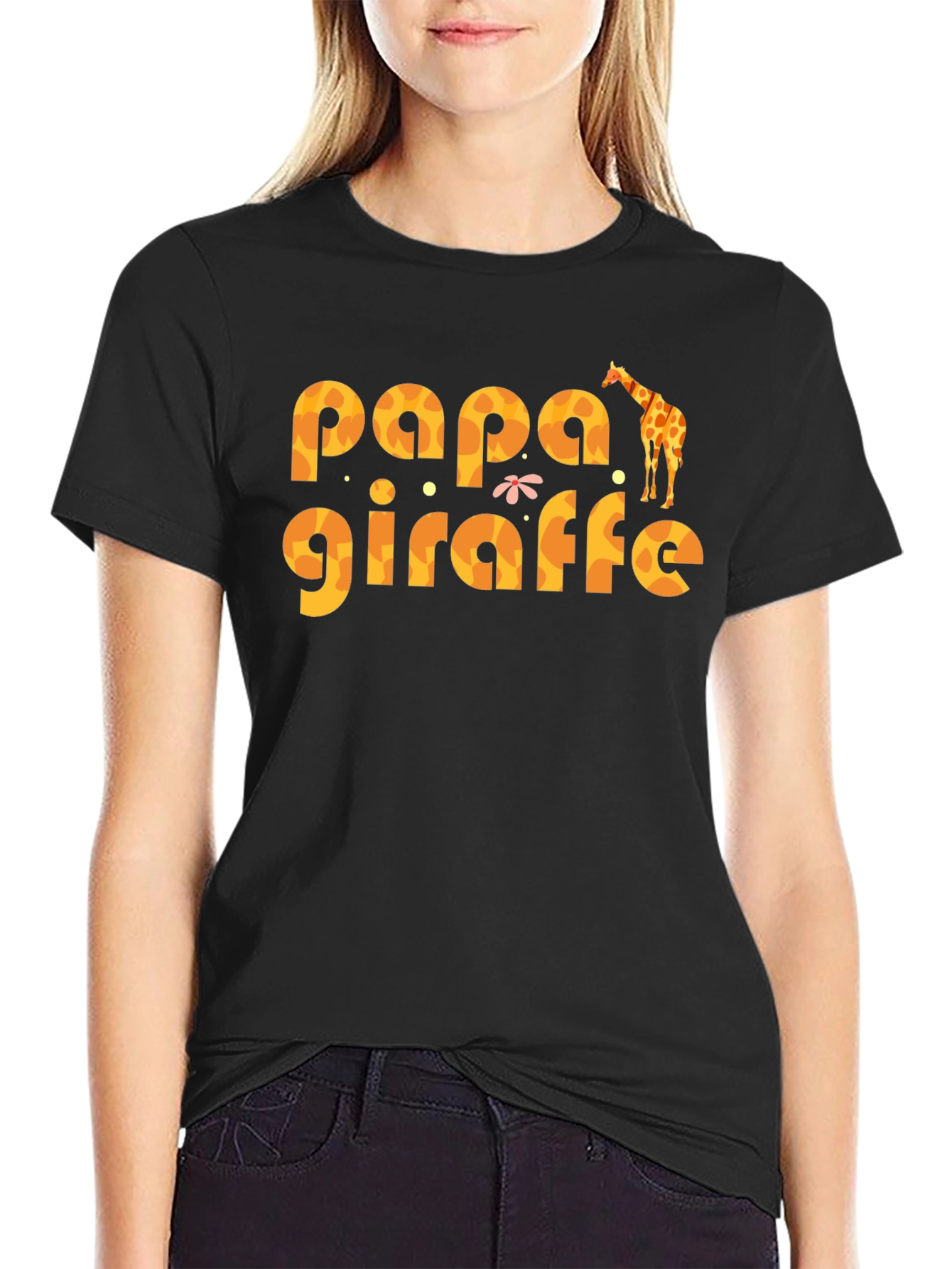 Papa Giraffe Graphic T-Shirt - Fun Dad Tee