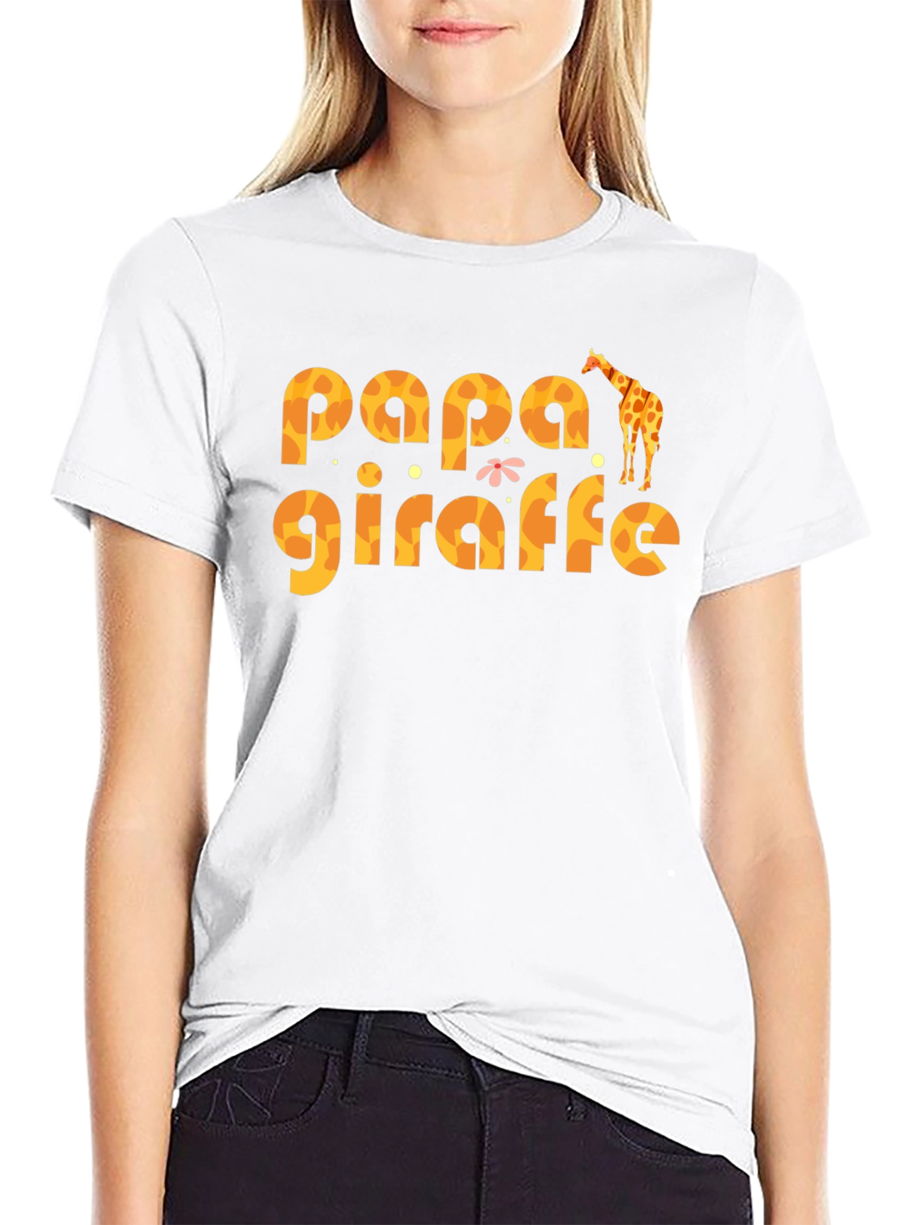 Papa Giraffe Graphic T-Shirt - Fun Dad Tee