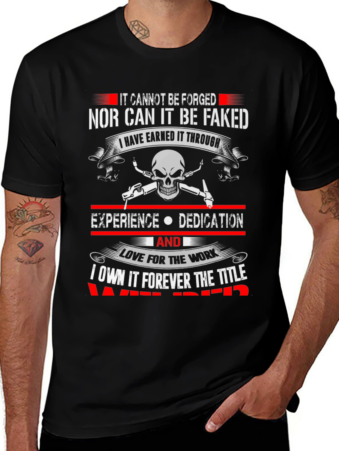 Welder Earned Skull Graphic T-Shirt