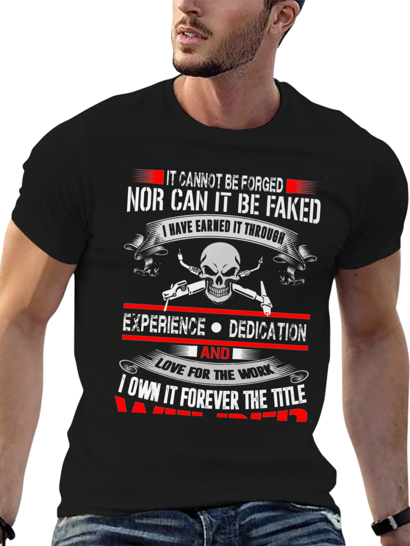 Welder Earned Skull Graphic T-Shirt