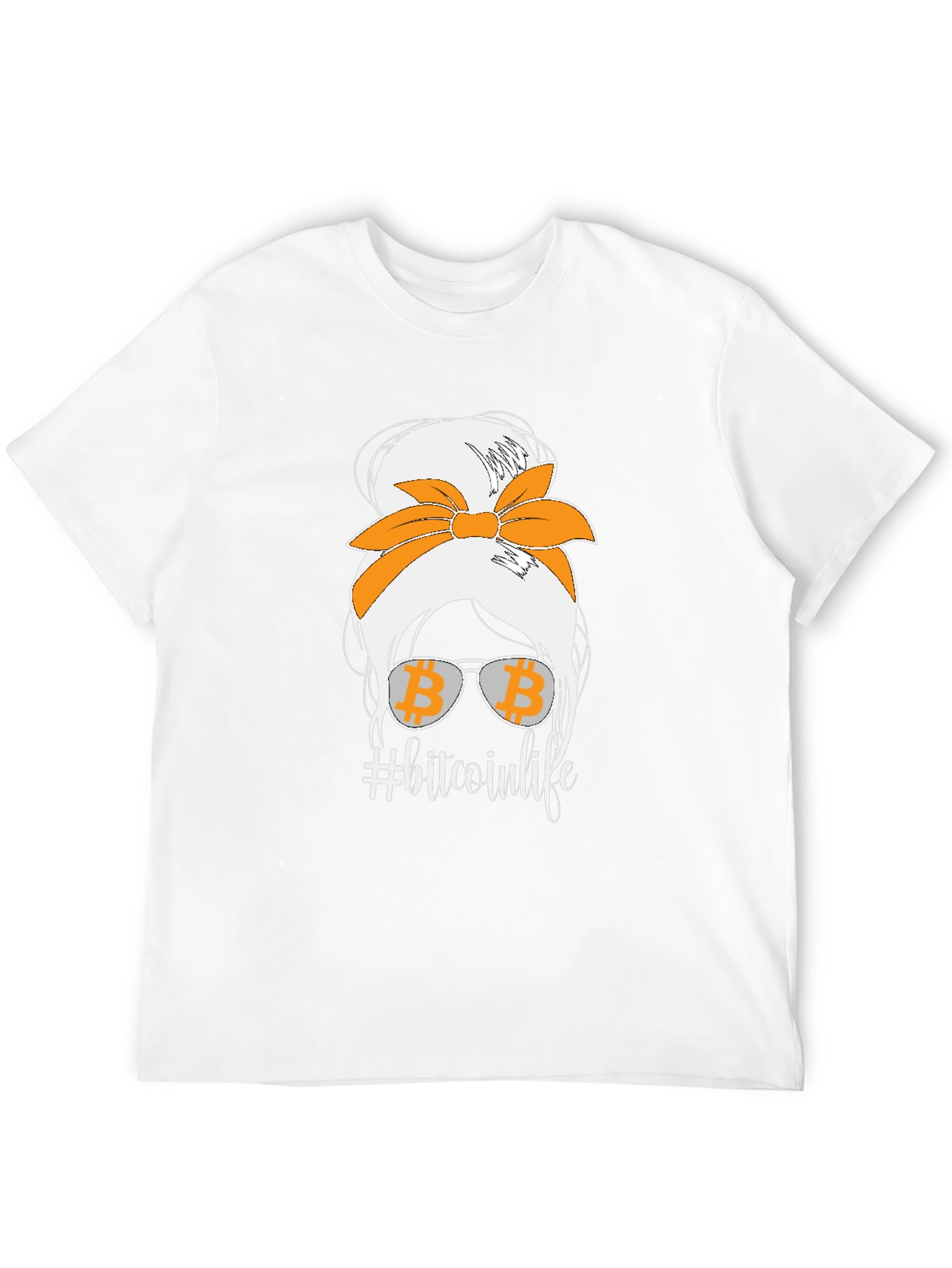 Bitcoin Life Messy Bun T-Shirt - Crypto Lover Tee