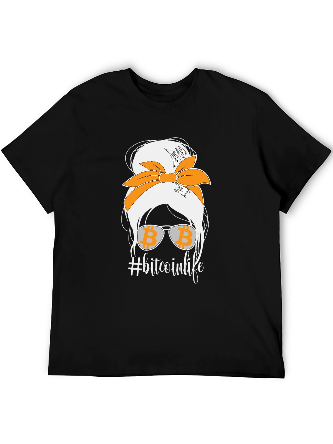 Bitcoin Life Messy Bun T-Shirt - Crypto Lover Tee