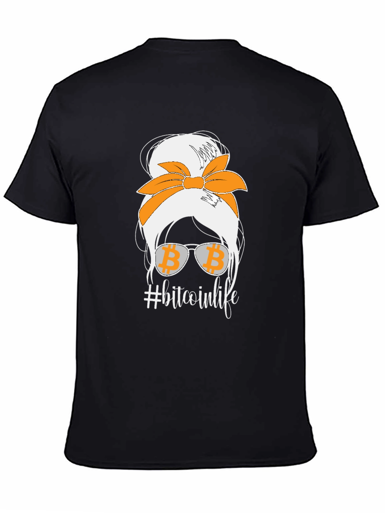 Bitcoin Life Messy Bun T-Shirt - Crypto Lover Tee