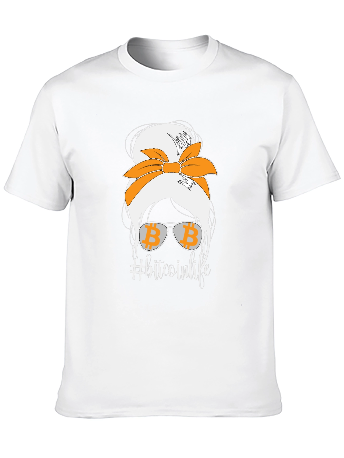 Bitcoin Life Messy Bun T-Shirt - Crypto Lover Tee