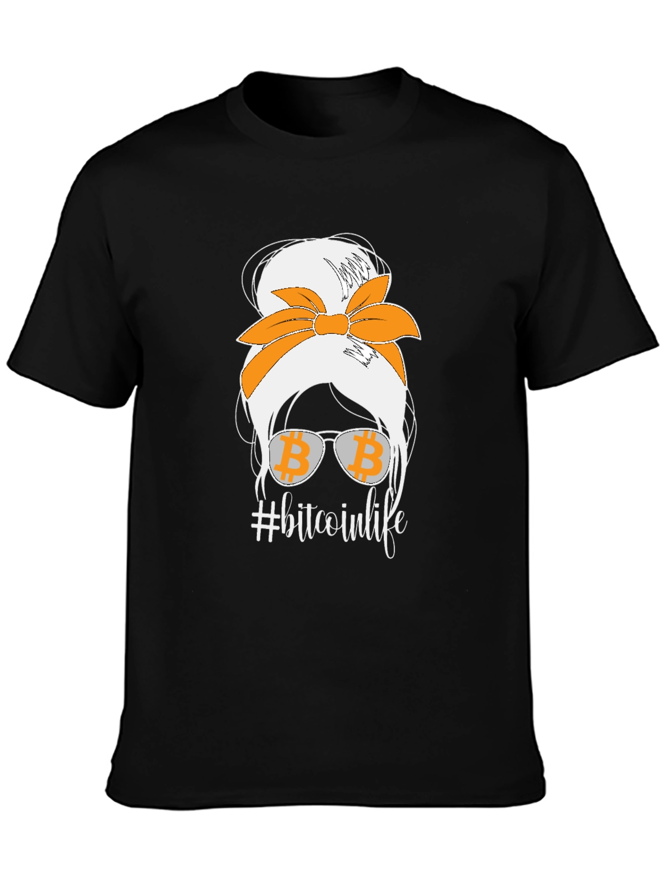 Bitcoin Life Messy Bun T-Shirt - Crypto Lover Tee
