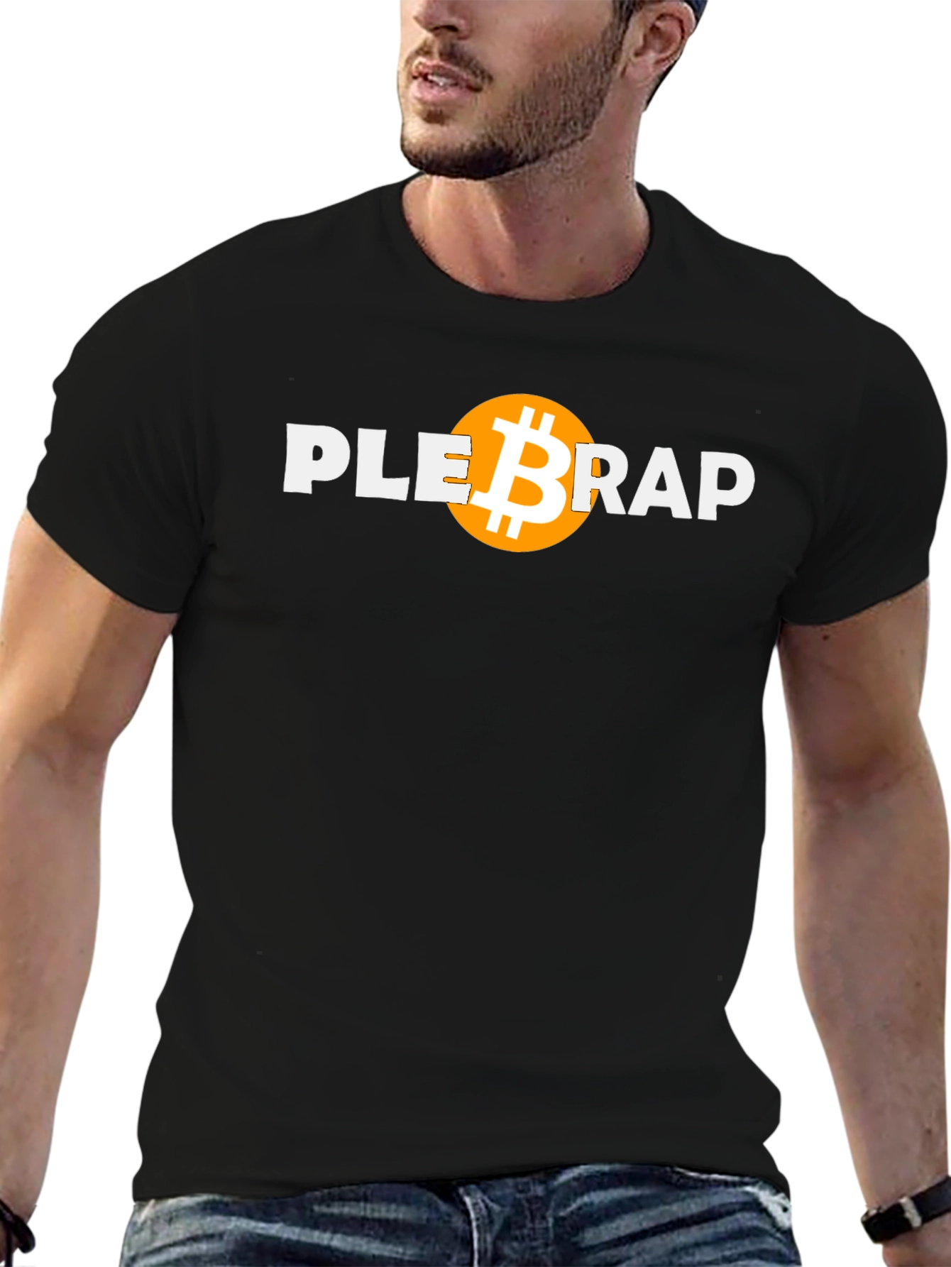 Plebra Bitcoin Graphic T-Shirt - Black
