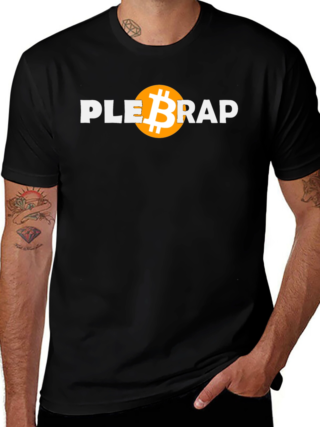 Plebra Bitcoin Graphic T-Shirt - Black