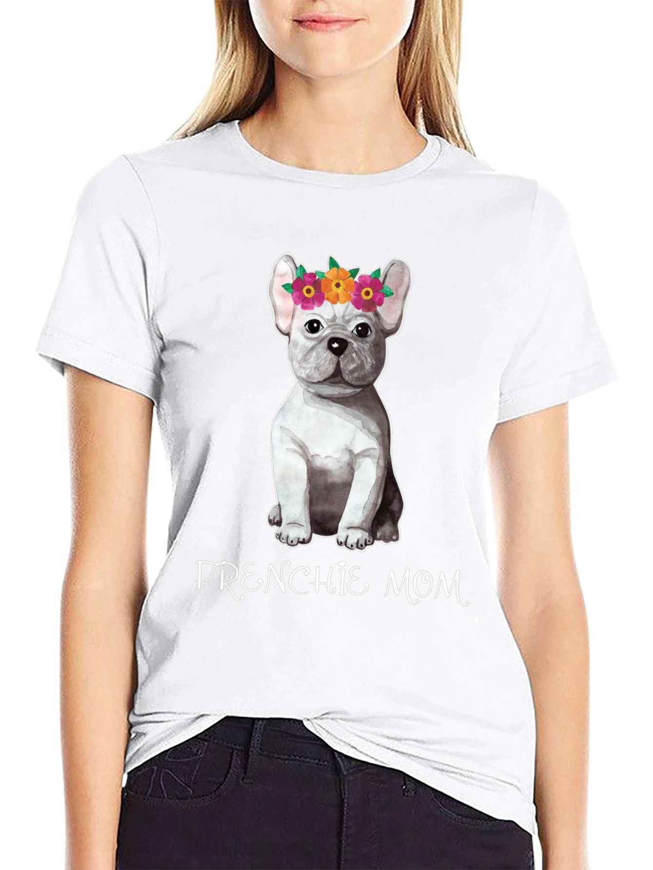 Frenchie Mom Dog T-Shirt - Black