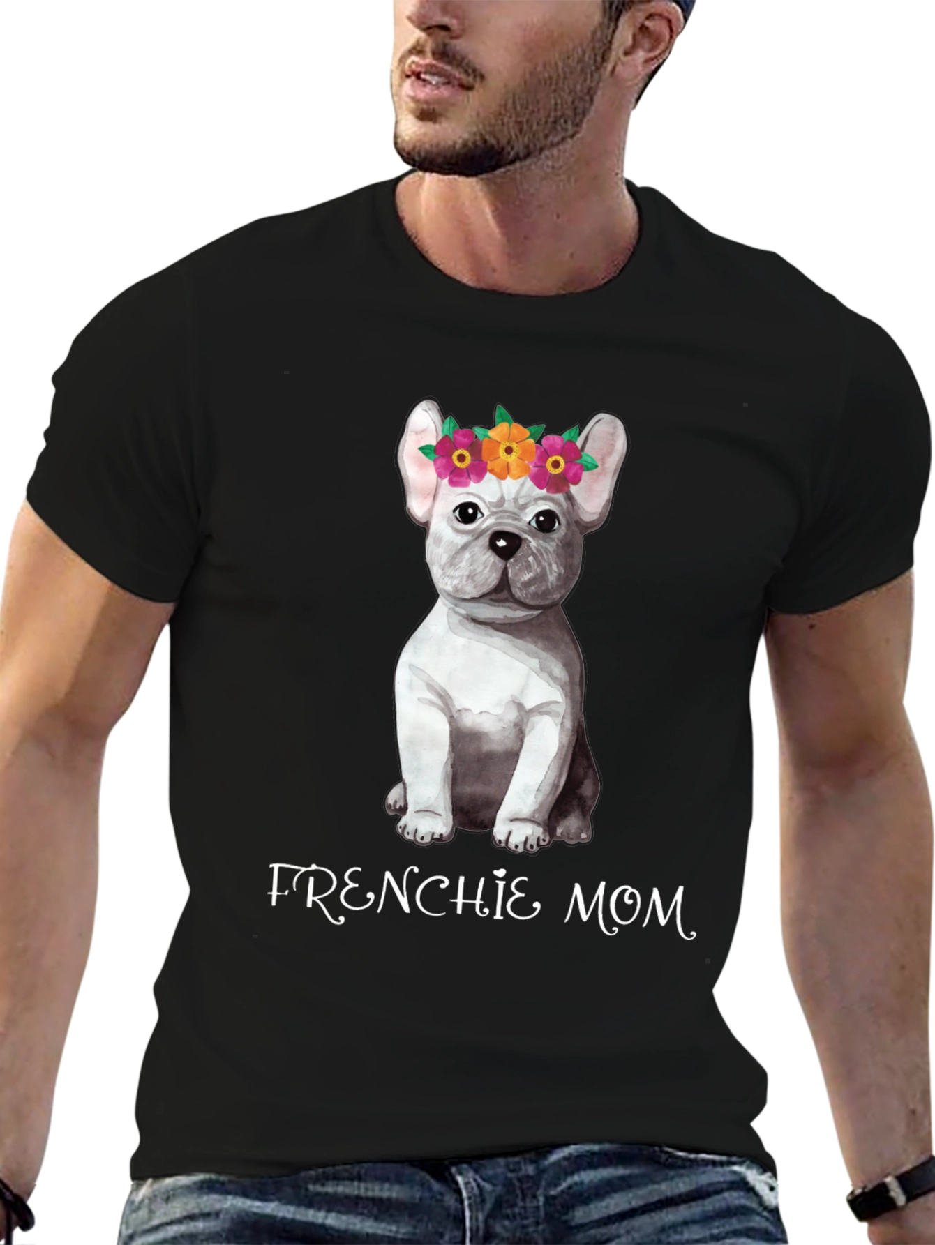 Frenchie Mom Dog T-Shirt - Black