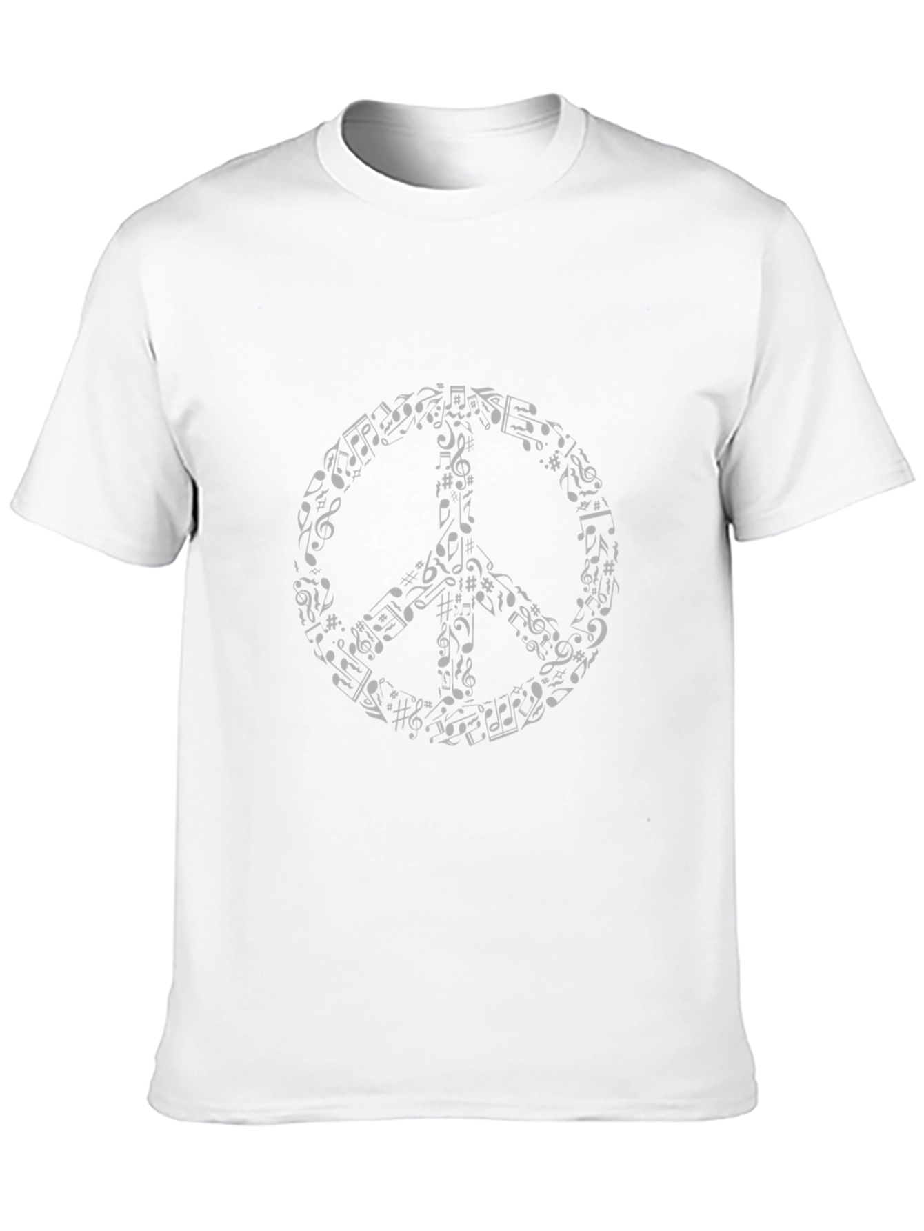 Music Notes Peace Sign Black T-Shirt